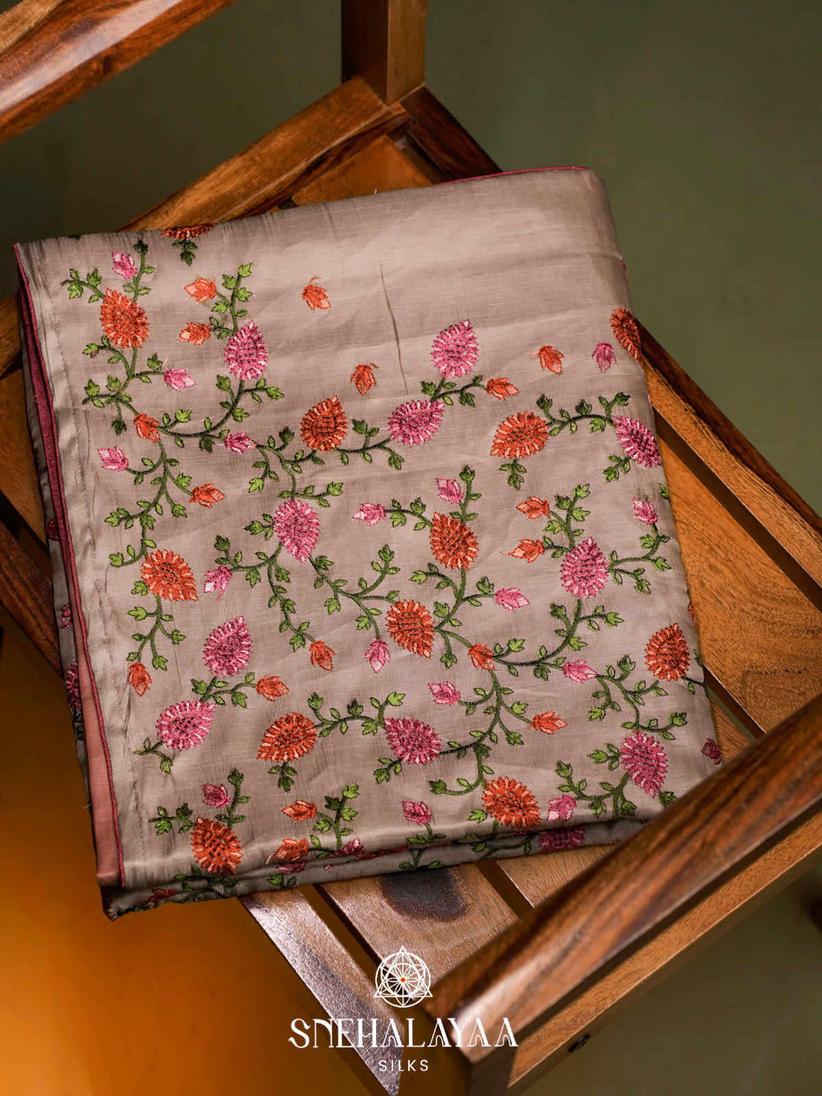 Beige Raw Silk Saree