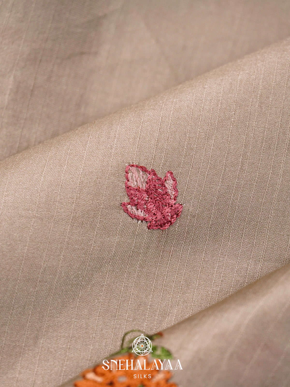 Beige Raw Silk Saree