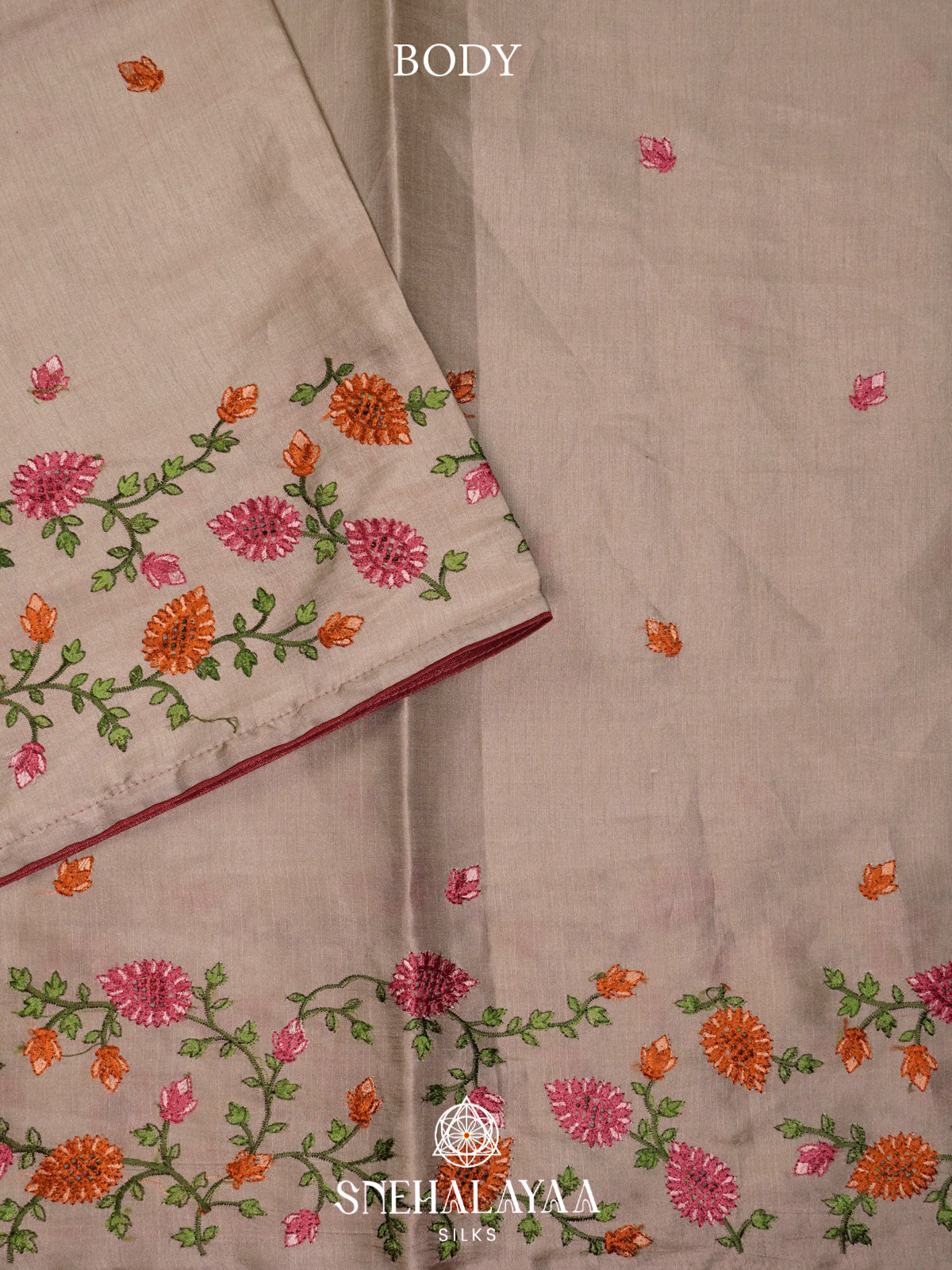 Beige Raw Silk Saree