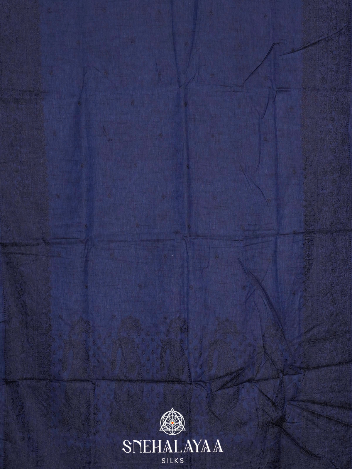 Navy Blue Tussar Saree