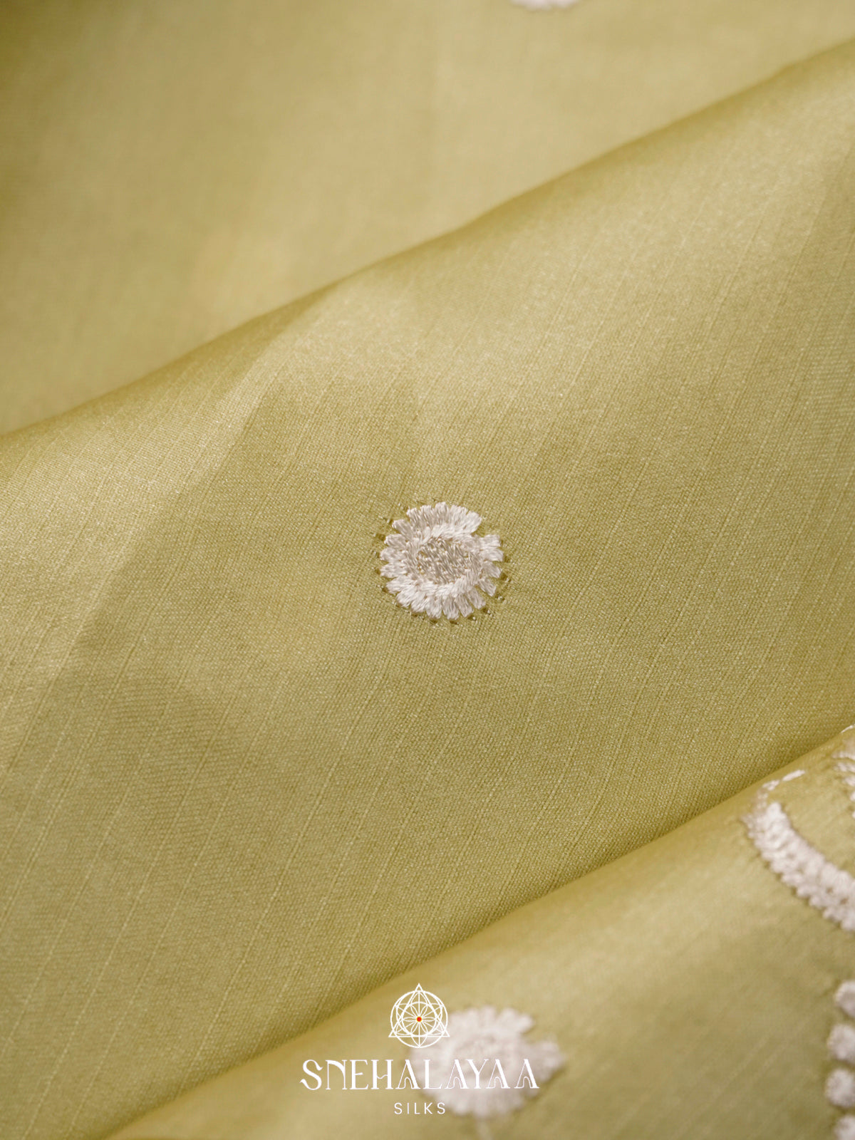 Olive Green Raw Silk Saree