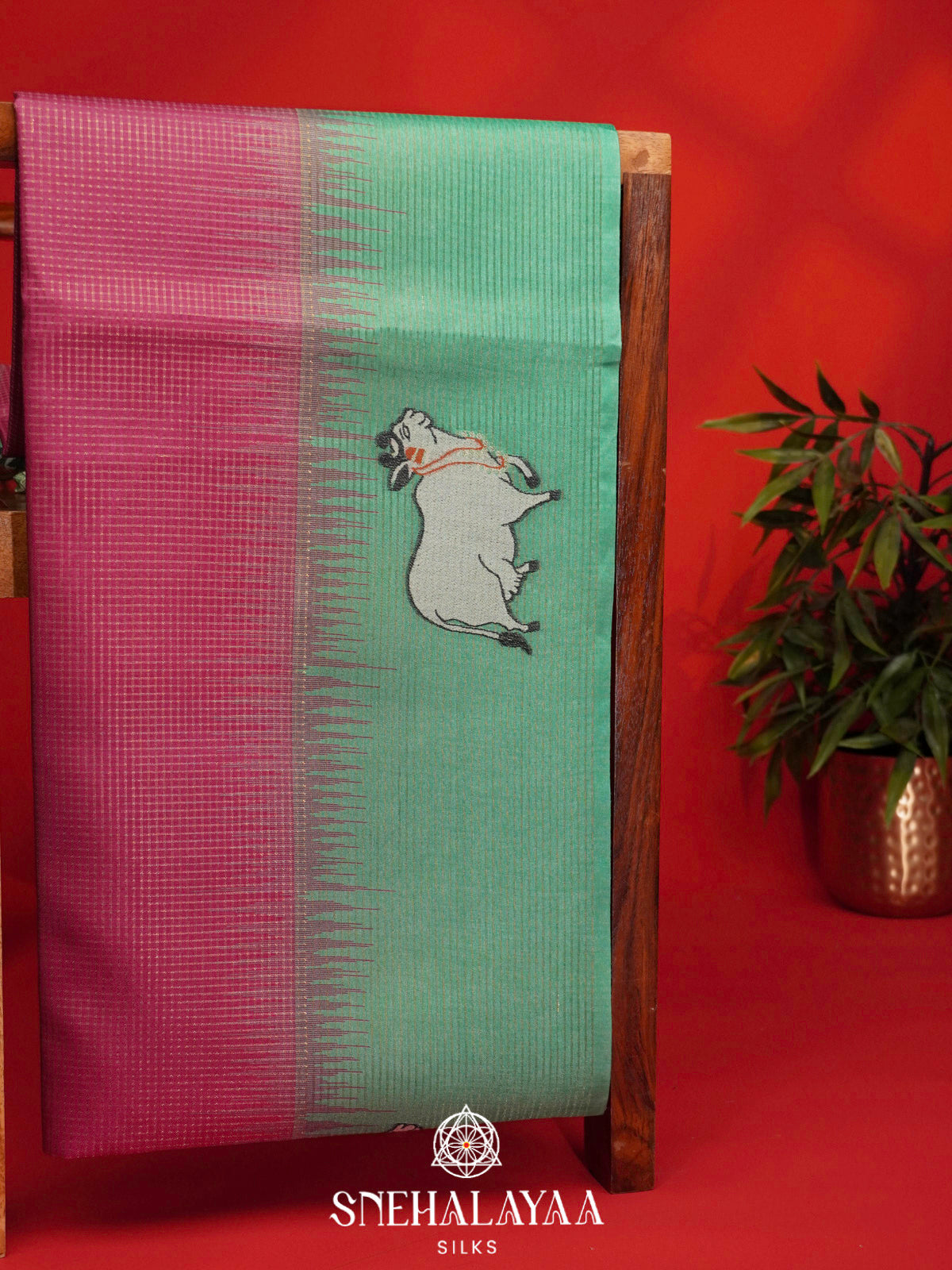 Pink Tussar Saree