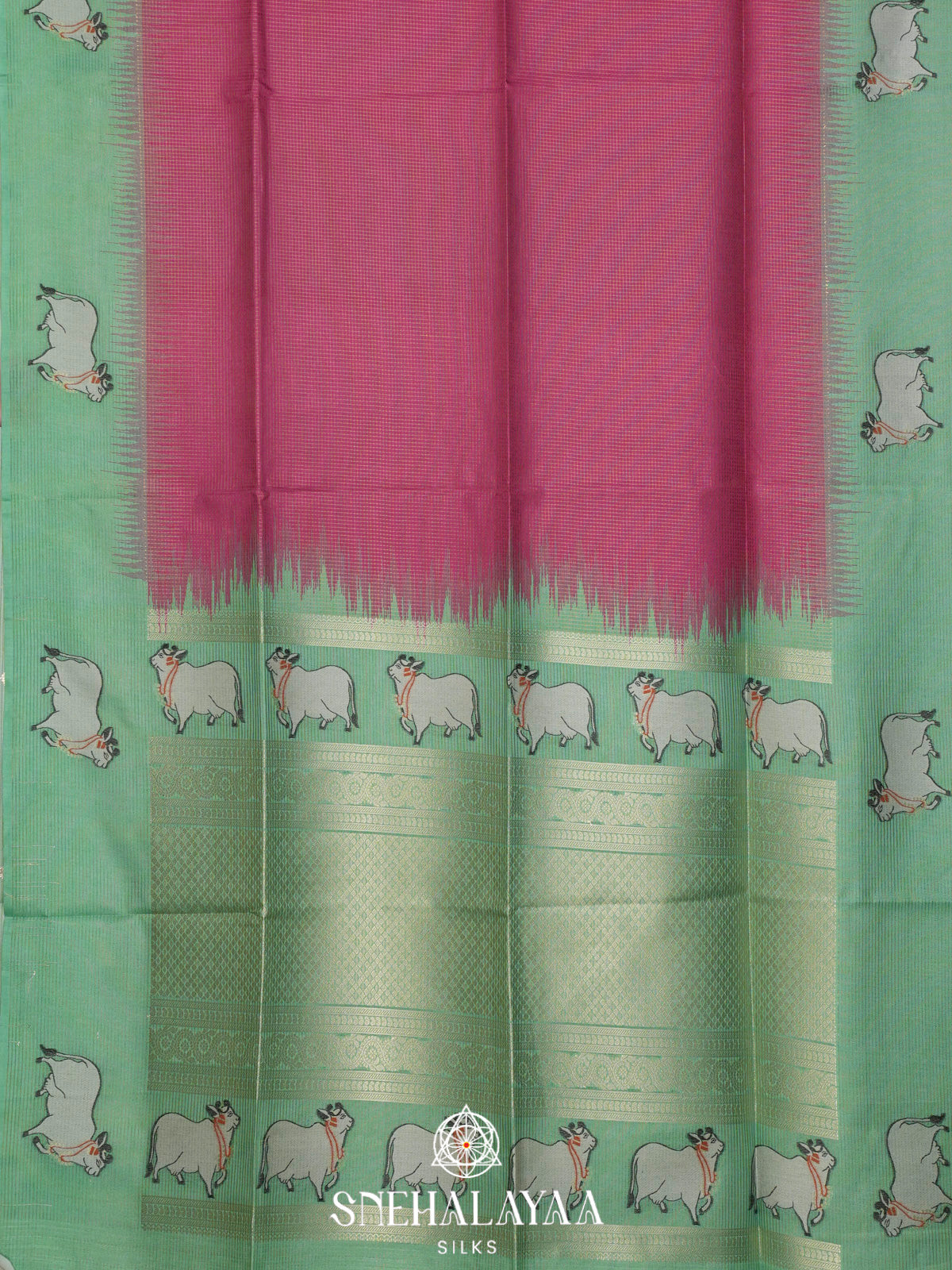 Pink Tussar Saree