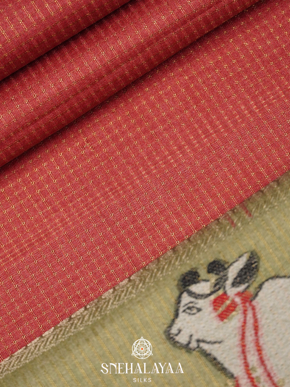 Maroon Tussar Saree