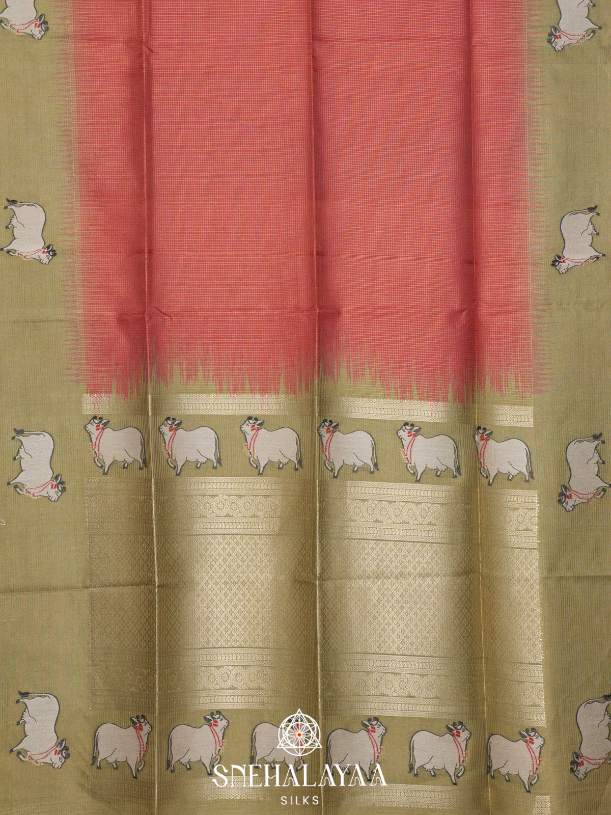 Maroon Tussar Saree