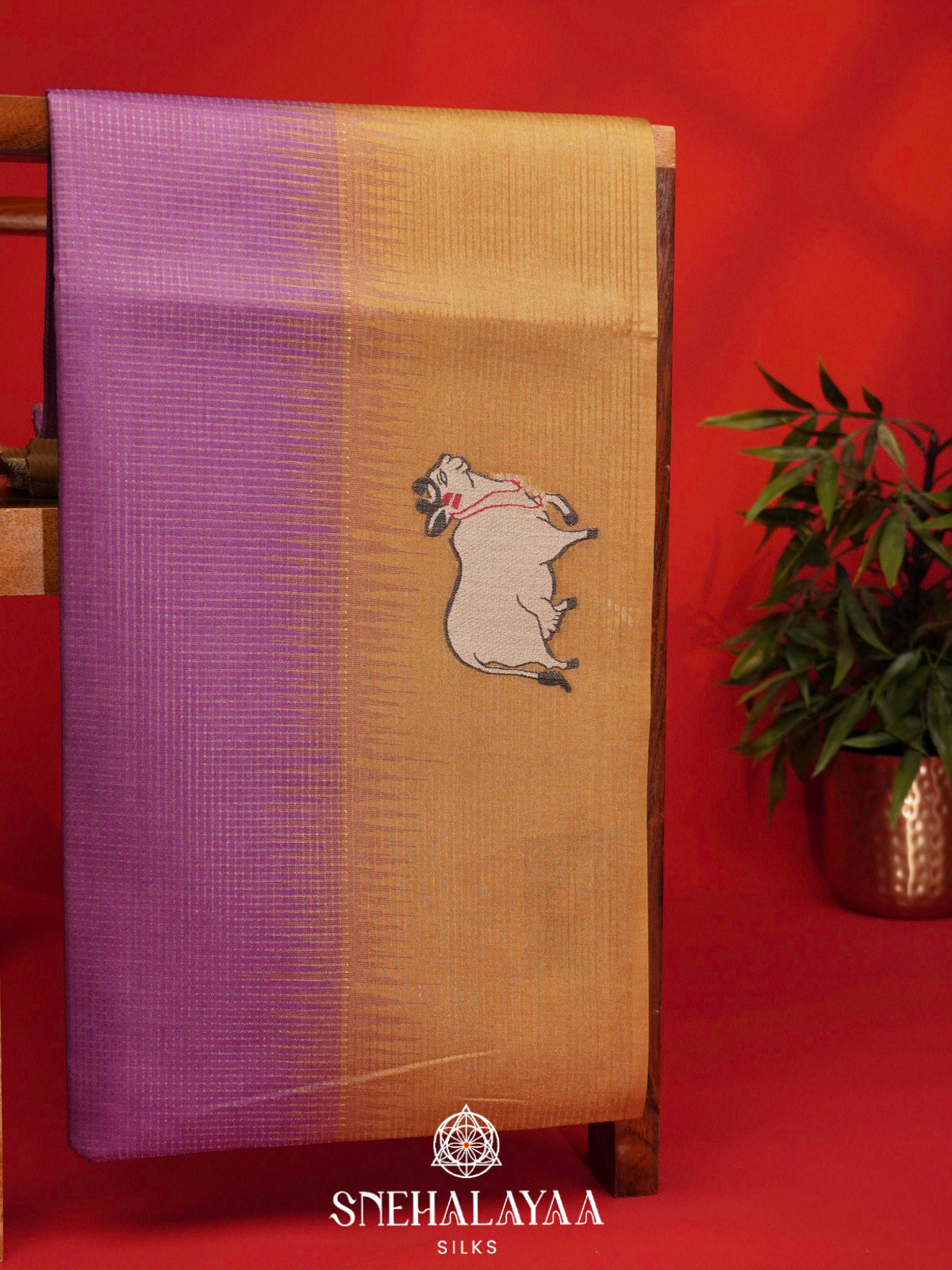 Magenta Tussar Saree