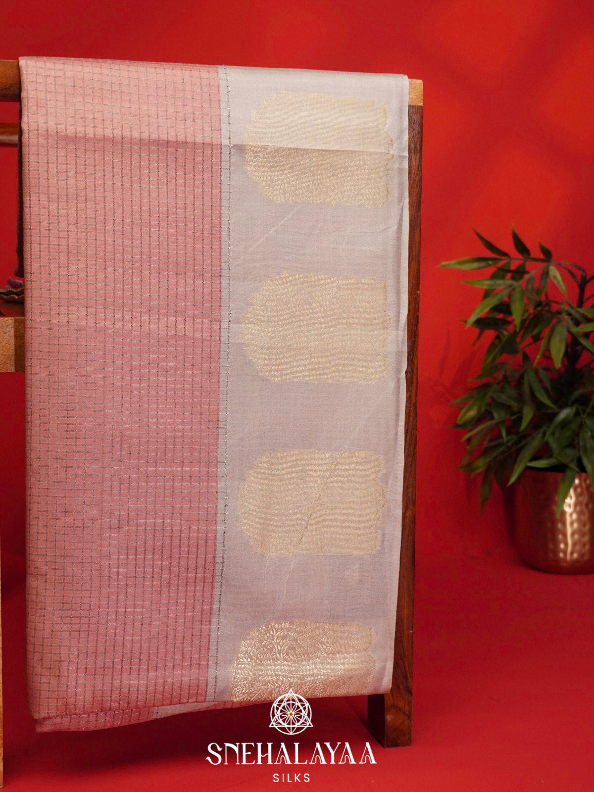 Pale Pink Tussar Saree