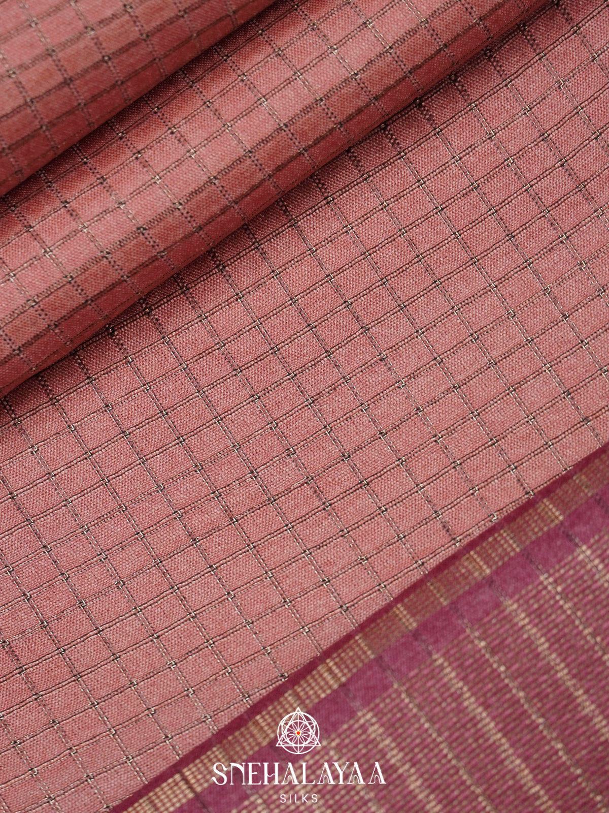 Pale Pink Tussar Saree