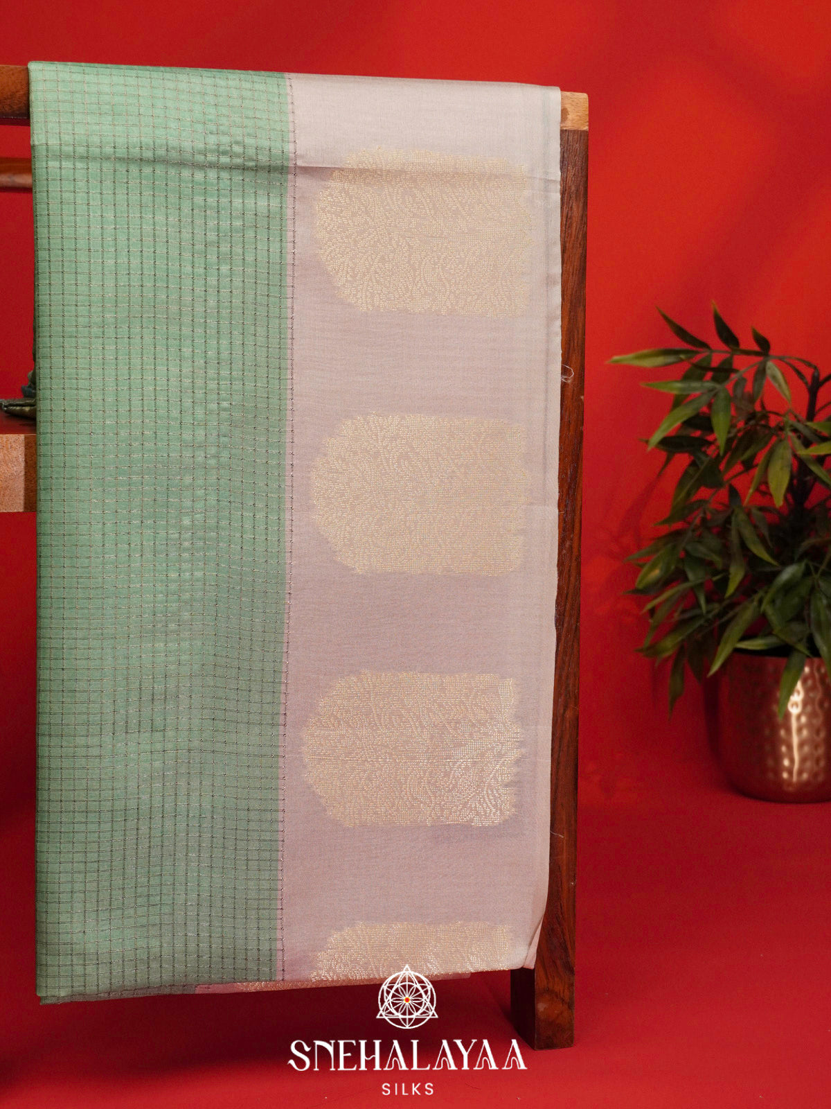 Mint Green Tussar Saree