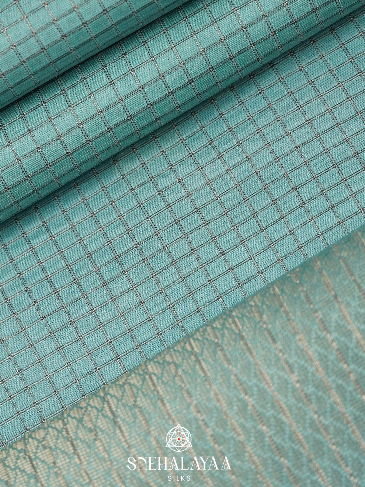 Mint Blue Tussar Saree