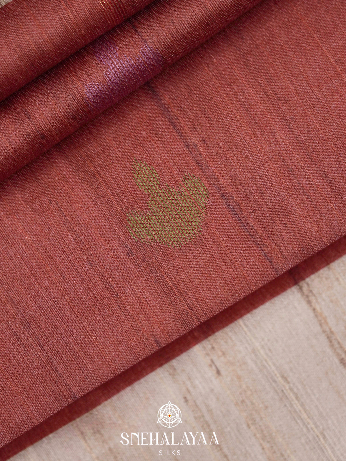 Maroon Tussar Saree