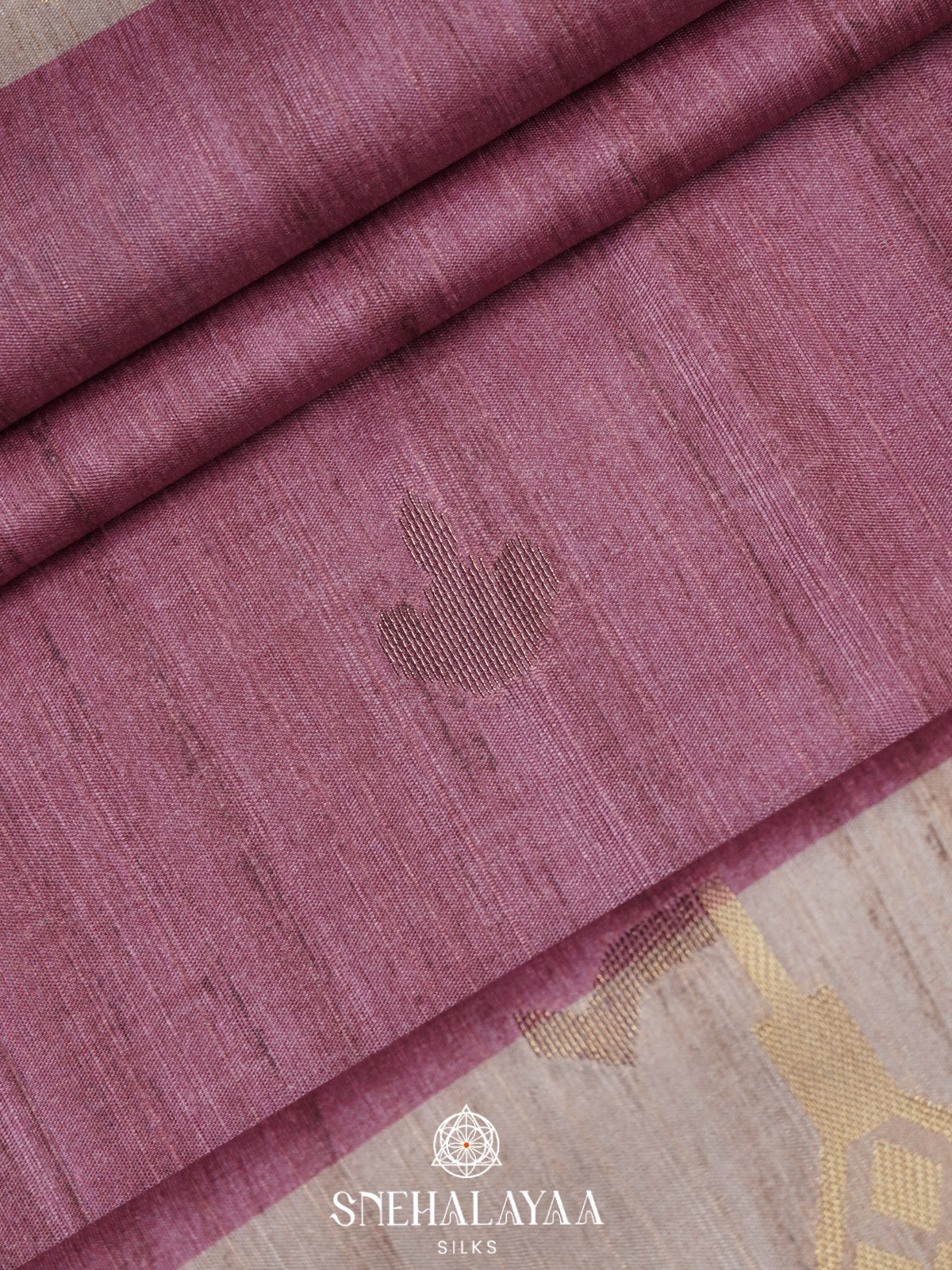 Plum Tussar Saree