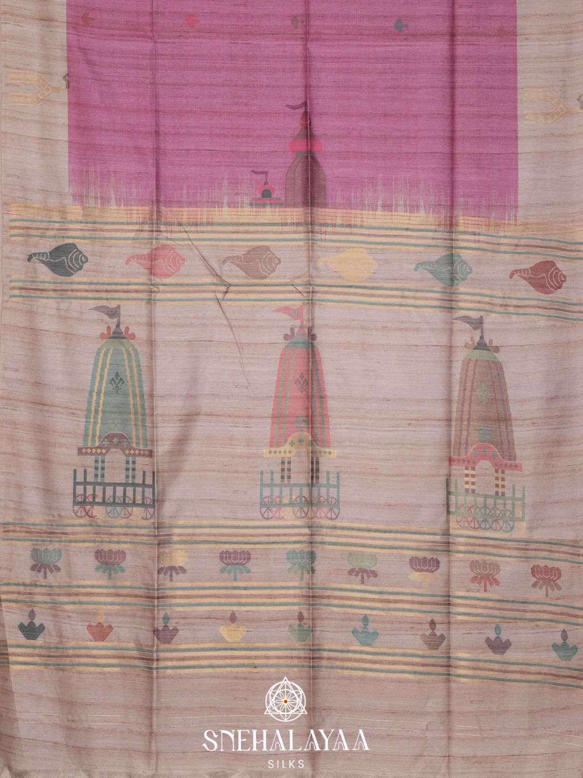 Plum Tussar Saree