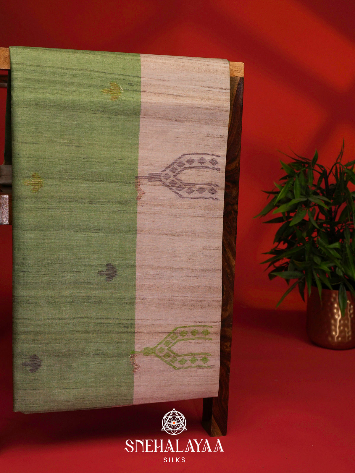 Green Tussar Saree