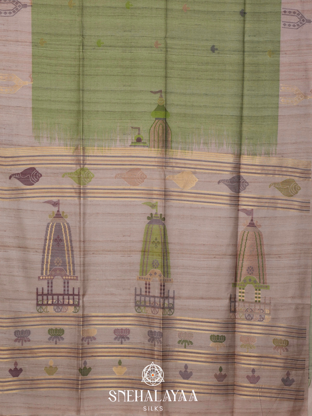 Green Tussar Saree