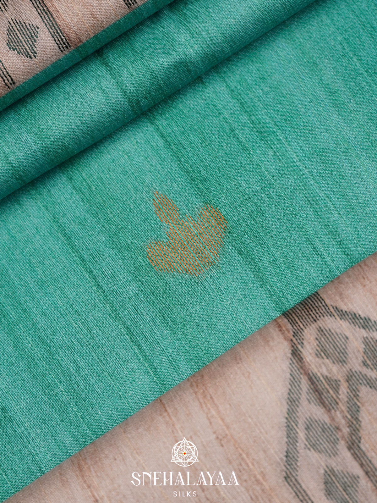 Teal Green Tussar Saree