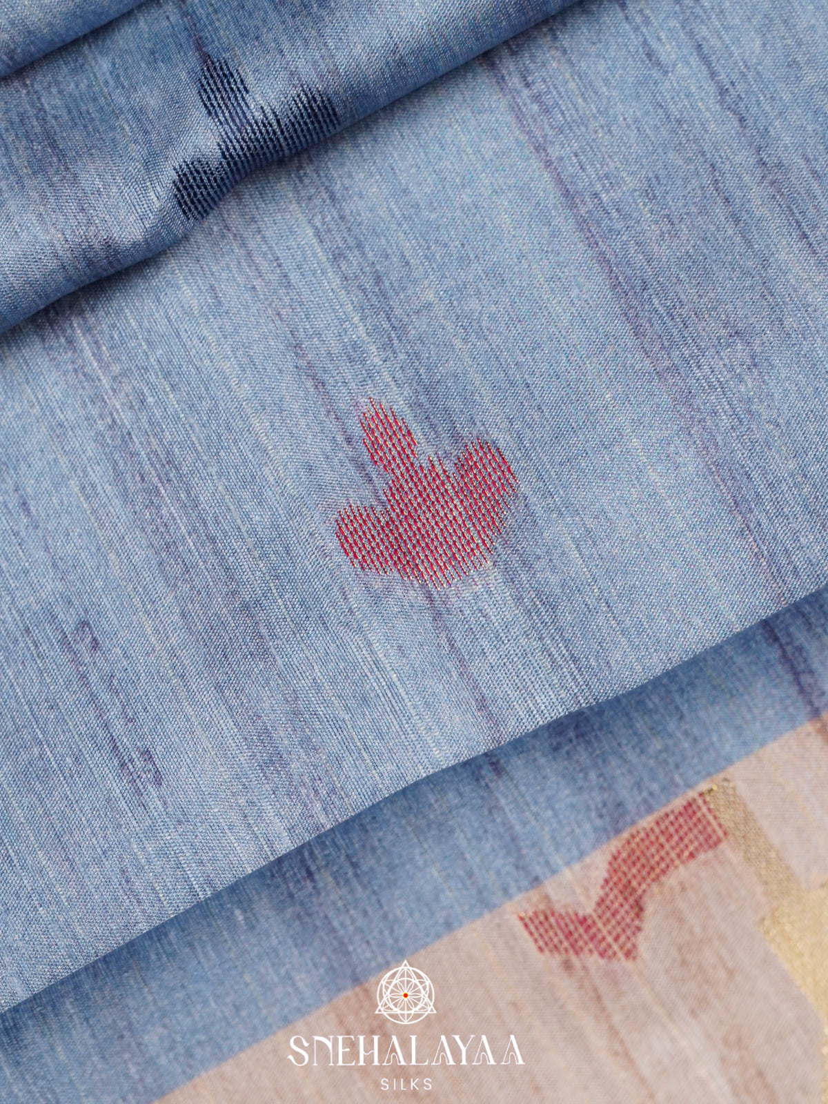 Blue Tussar Saree