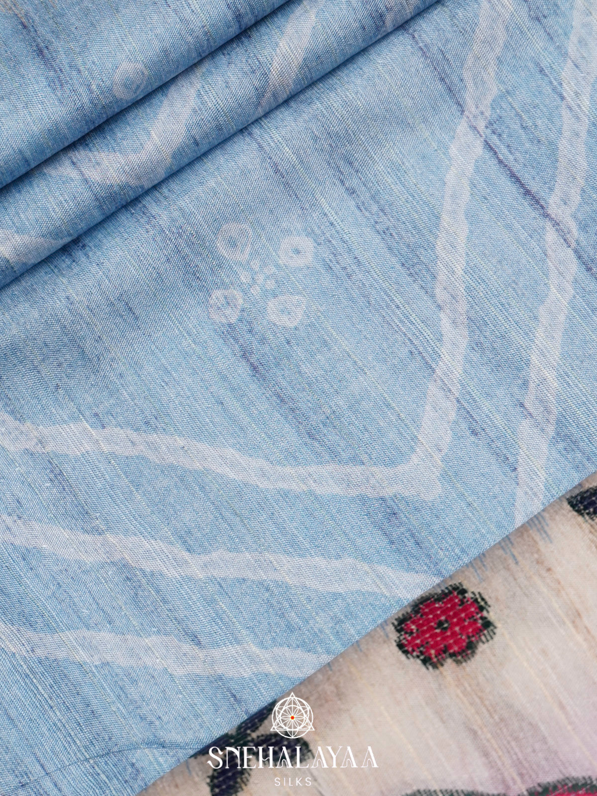Blue Tussar Saree
