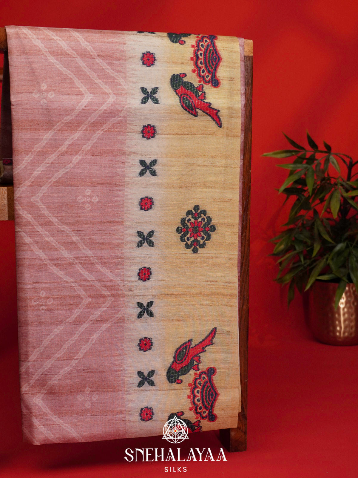 Pale Green Tussar Saree