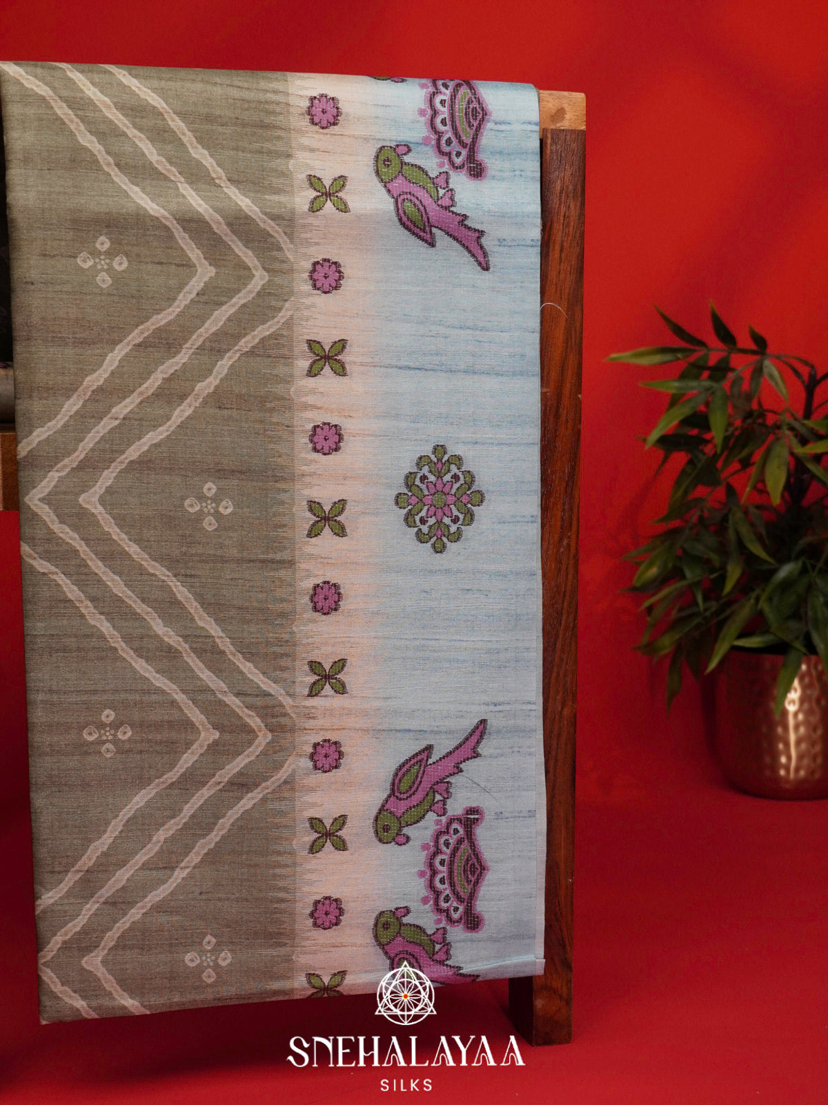 Green Tussar Saree