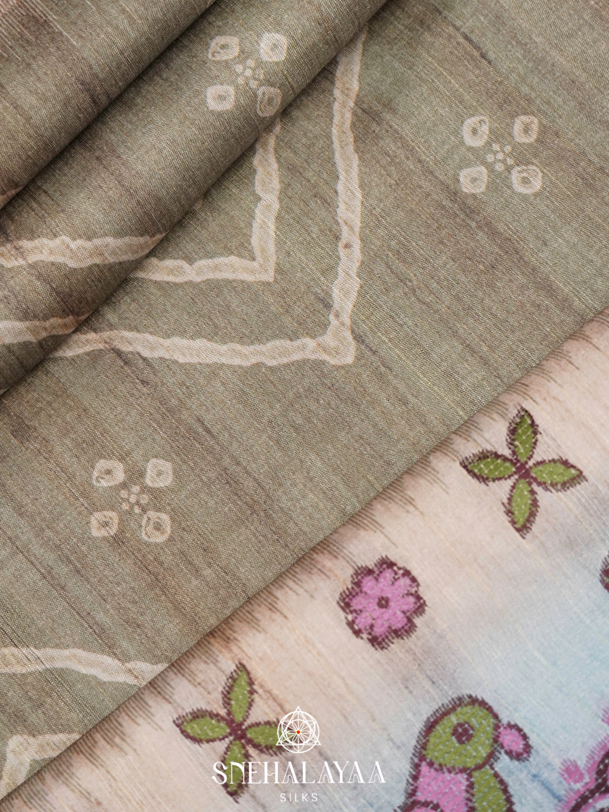 Green Tussar Saree
