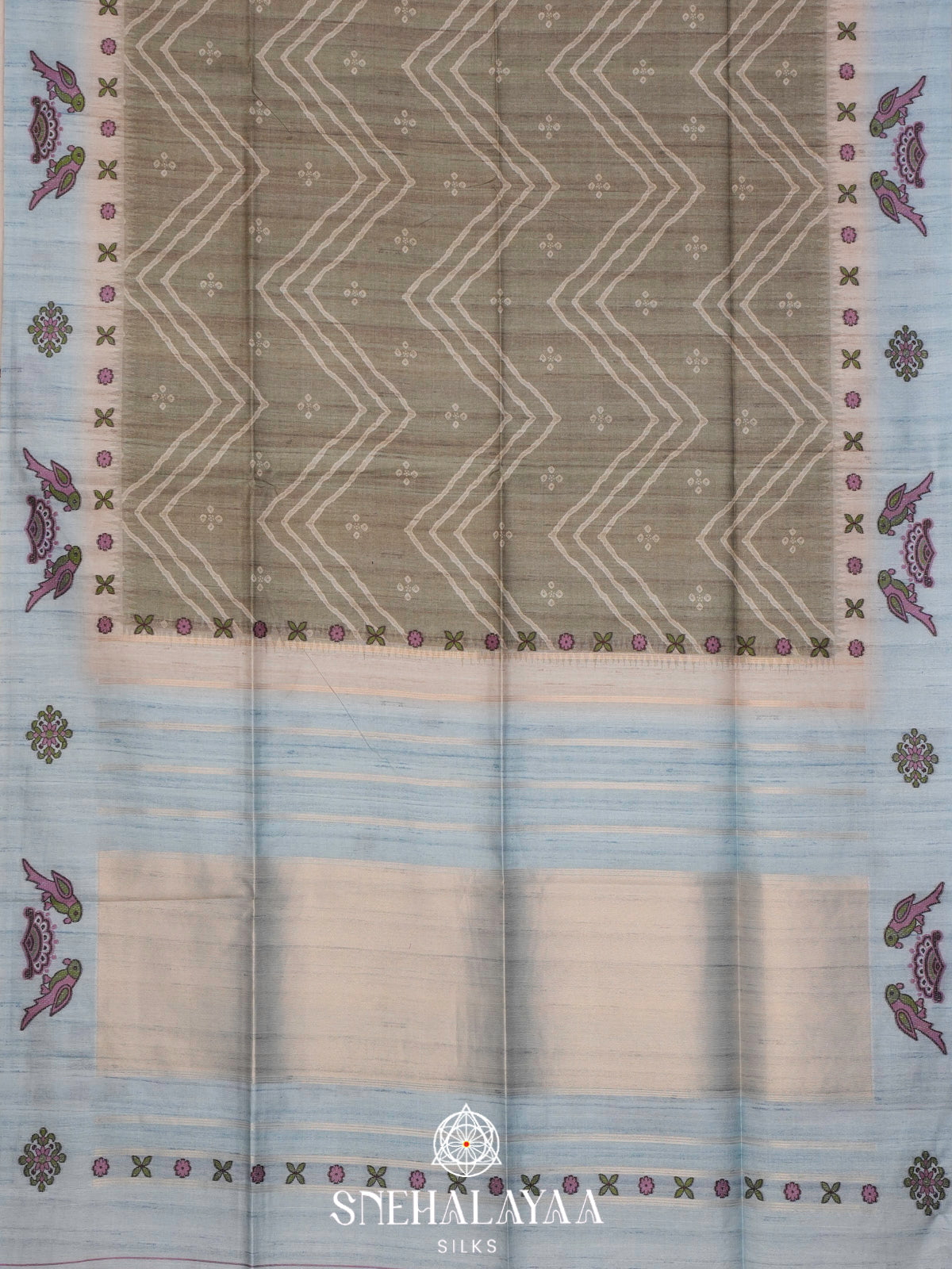 Green Tussar Saree