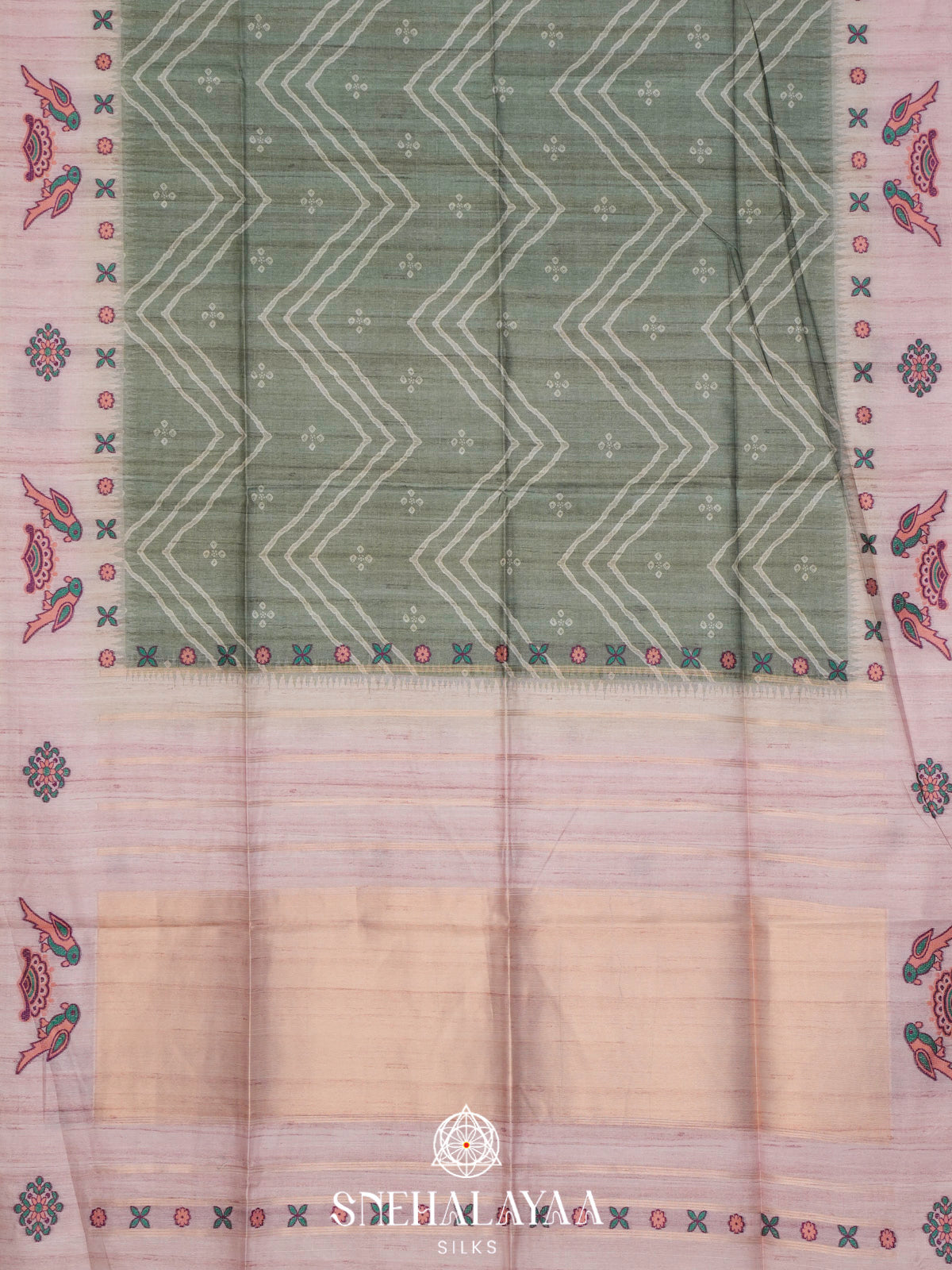 Green Tussar Saree