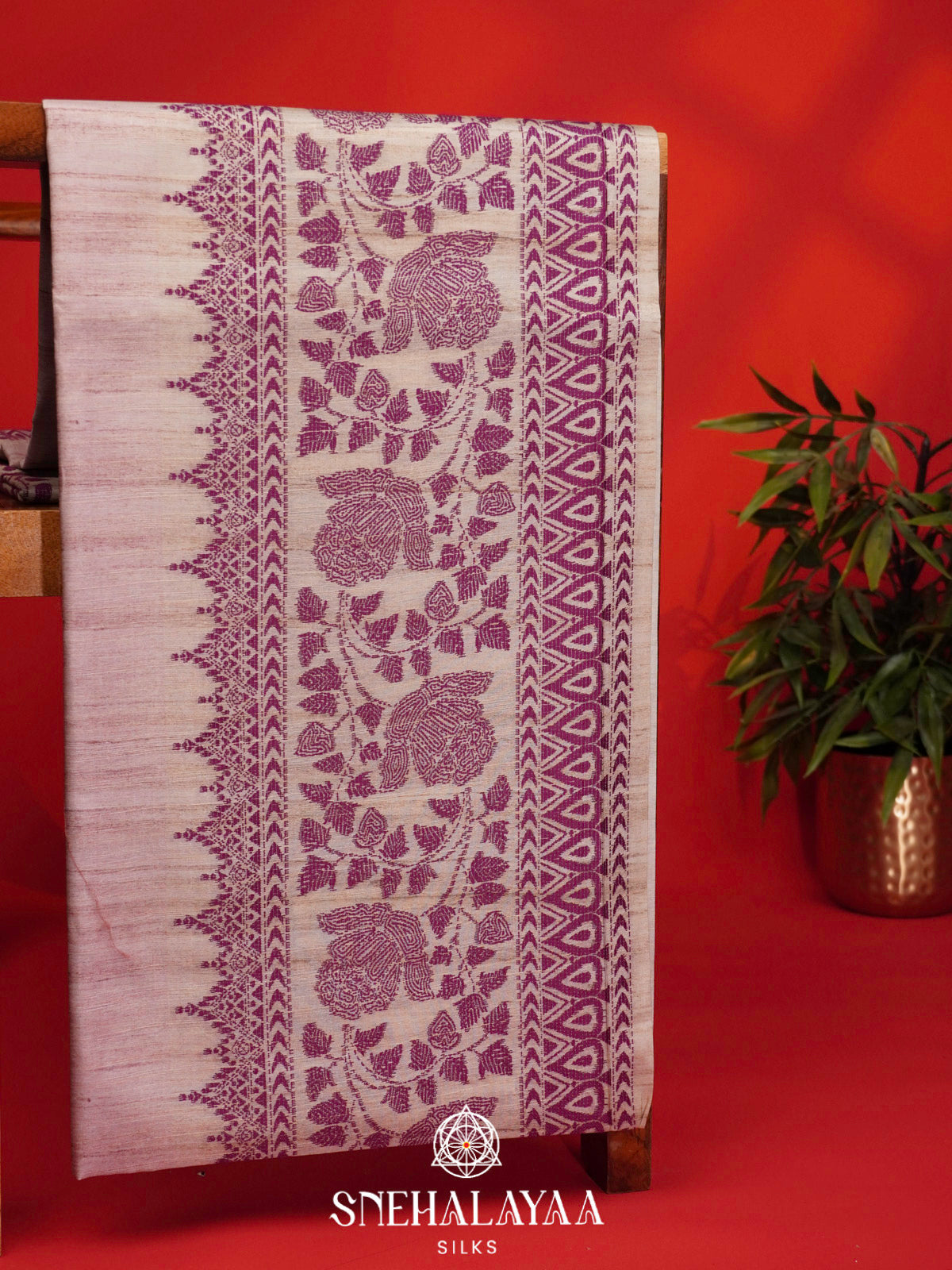 Lavender Tussar Saree