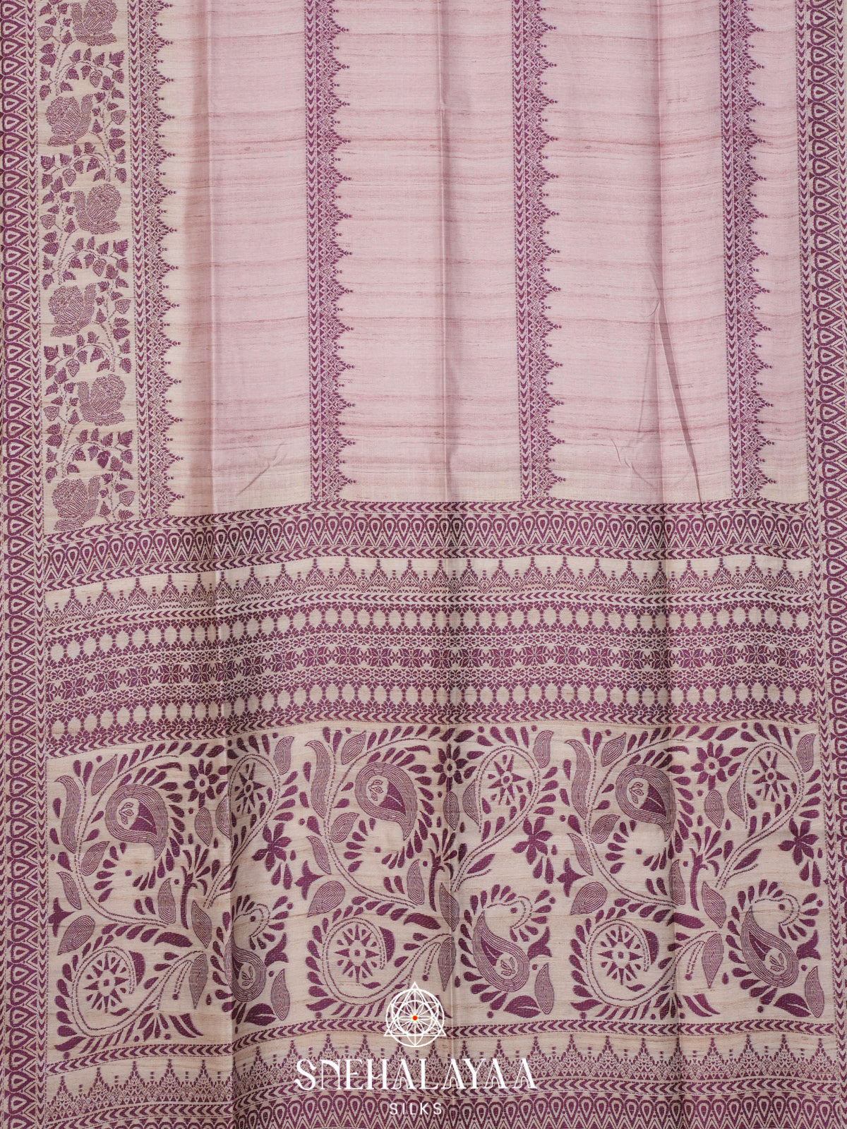 Lavender Tussar Saree