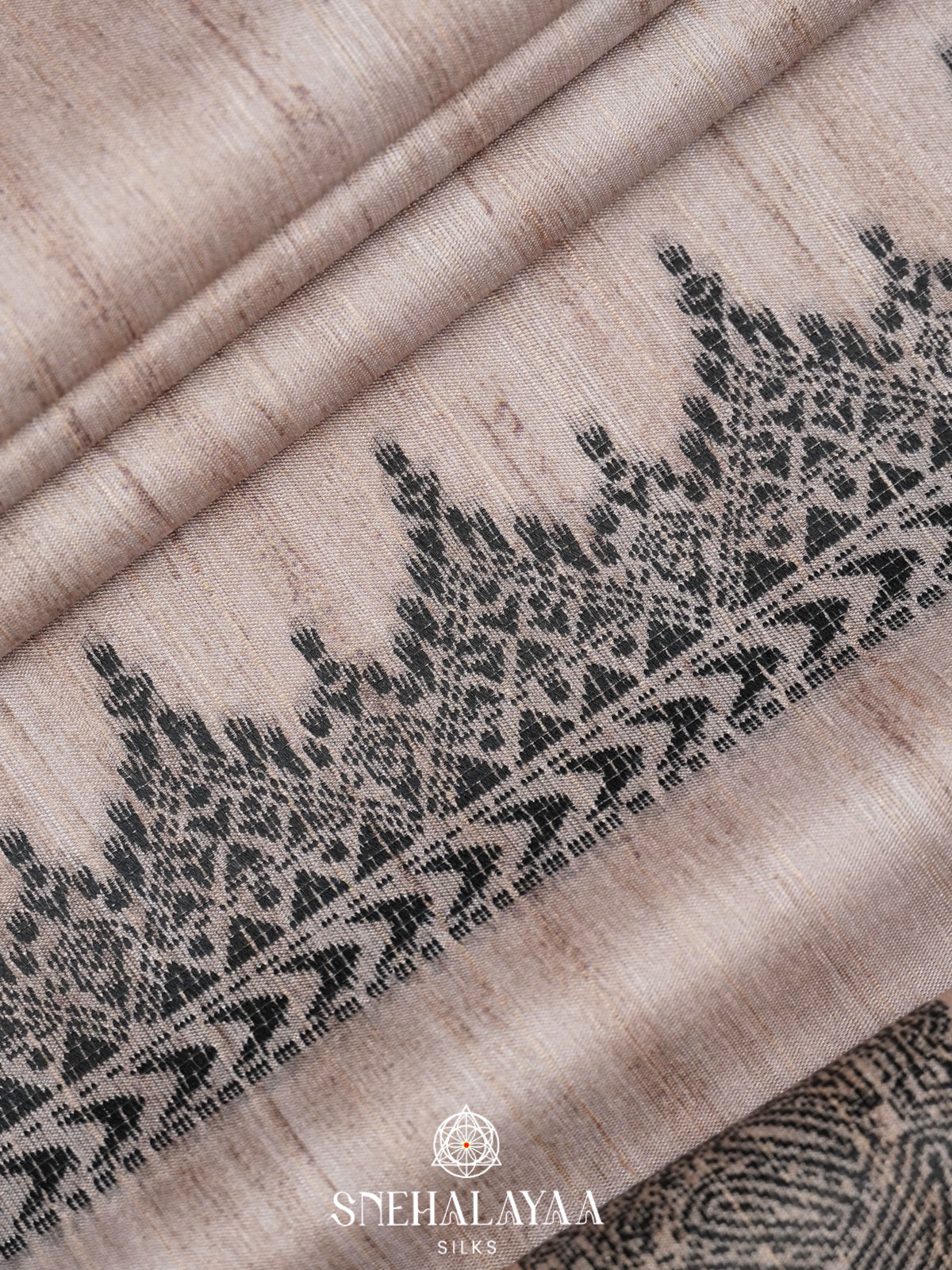 Beige Tussar Saree