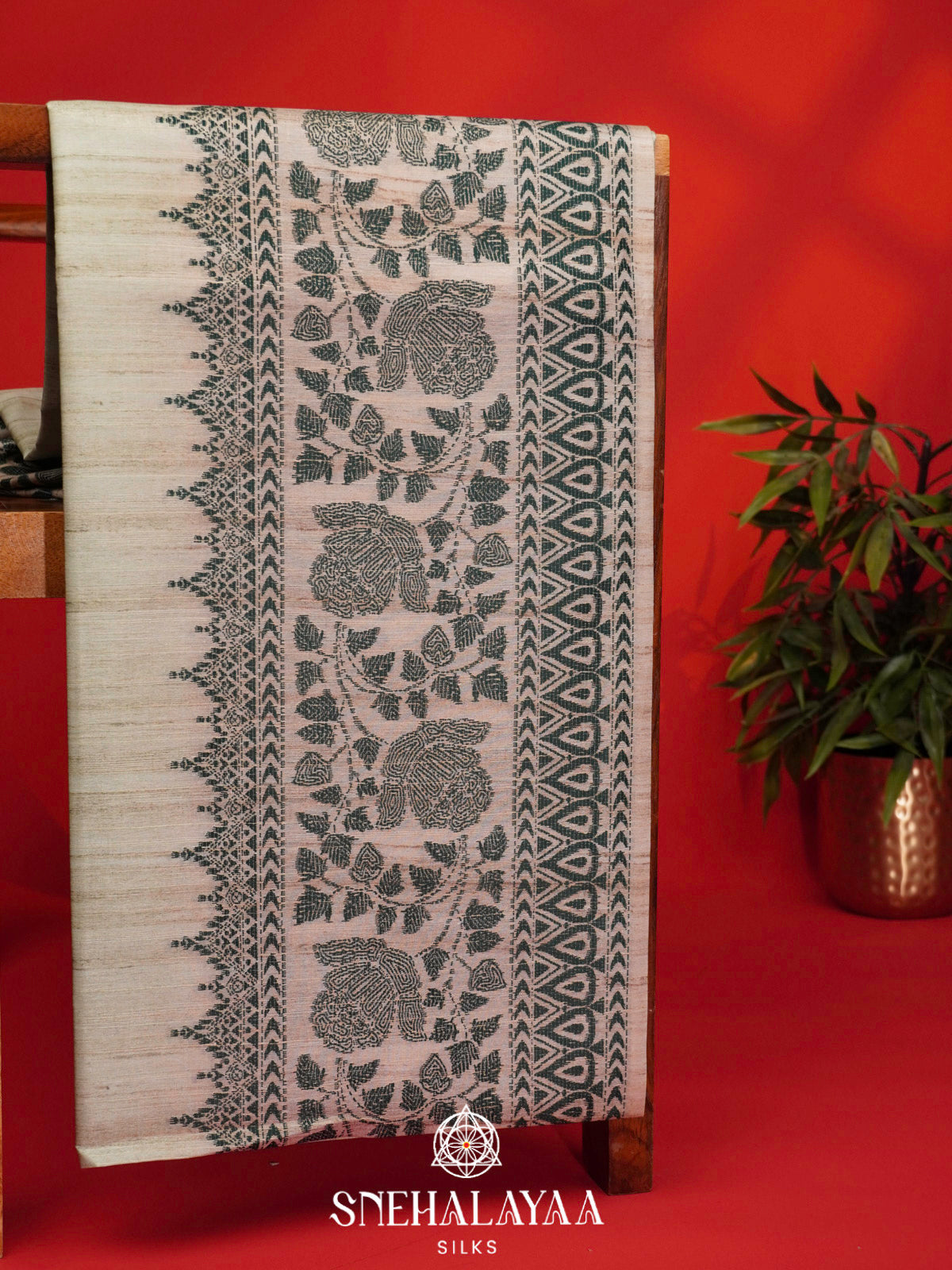 Pale Green Tussar Saree