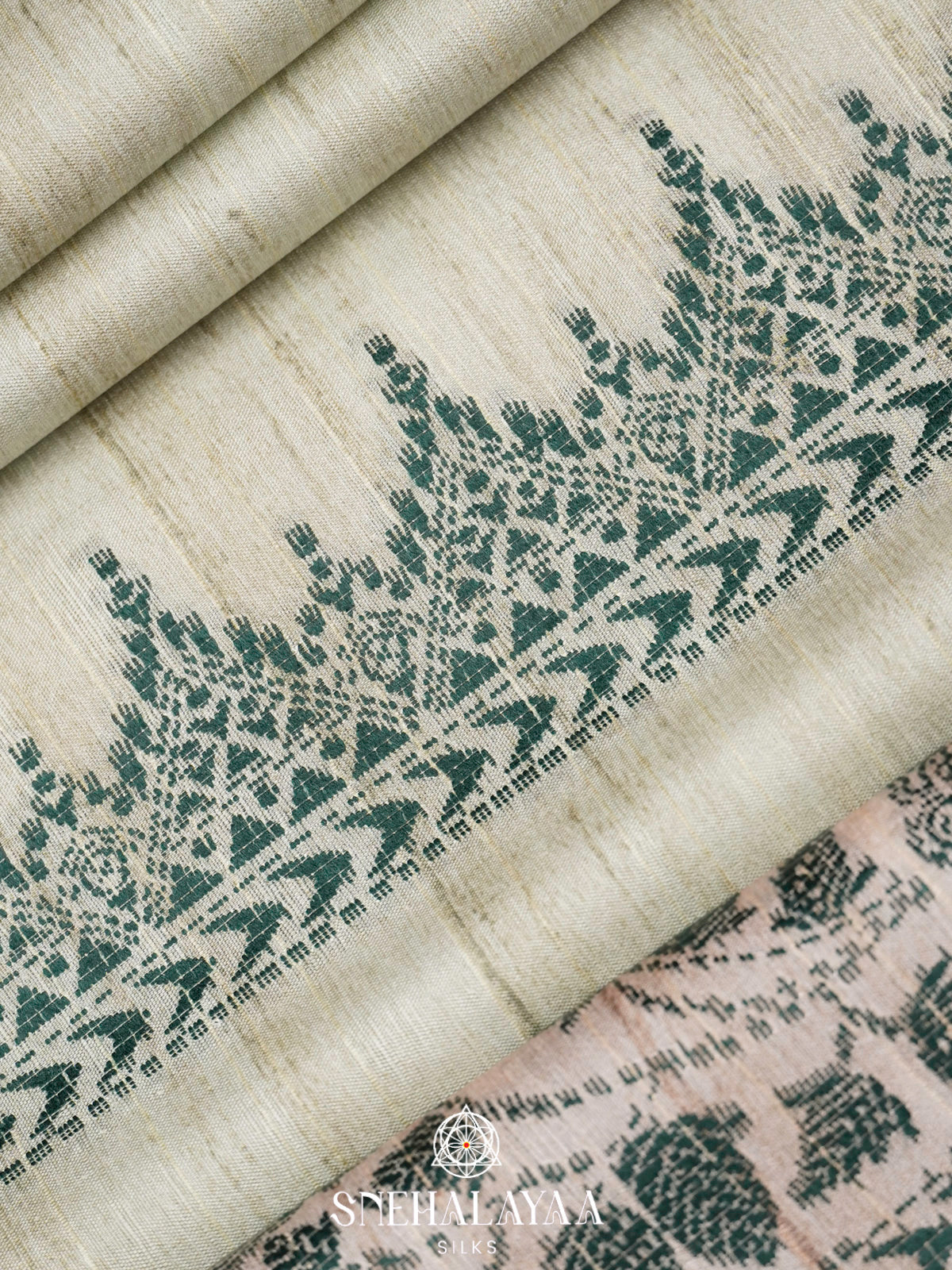Pale Green Tussar Saree
