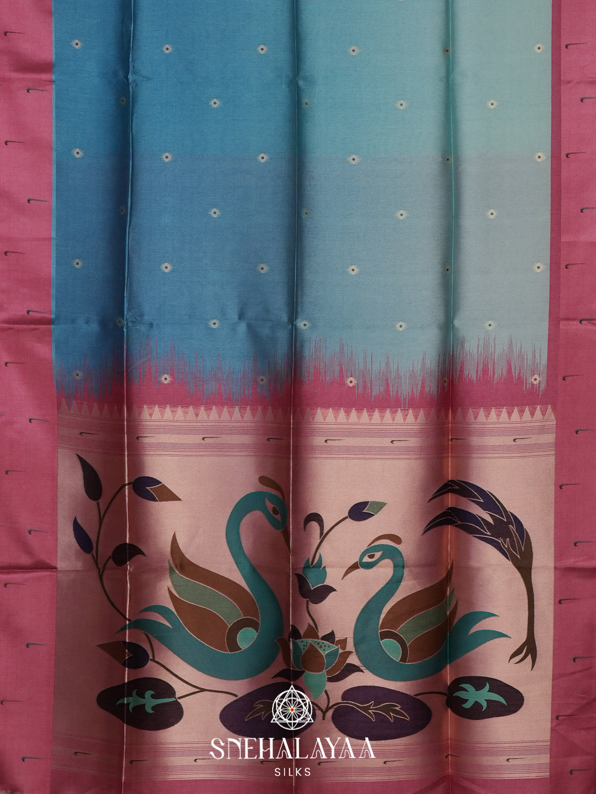 Aqua Blue Jute Saree