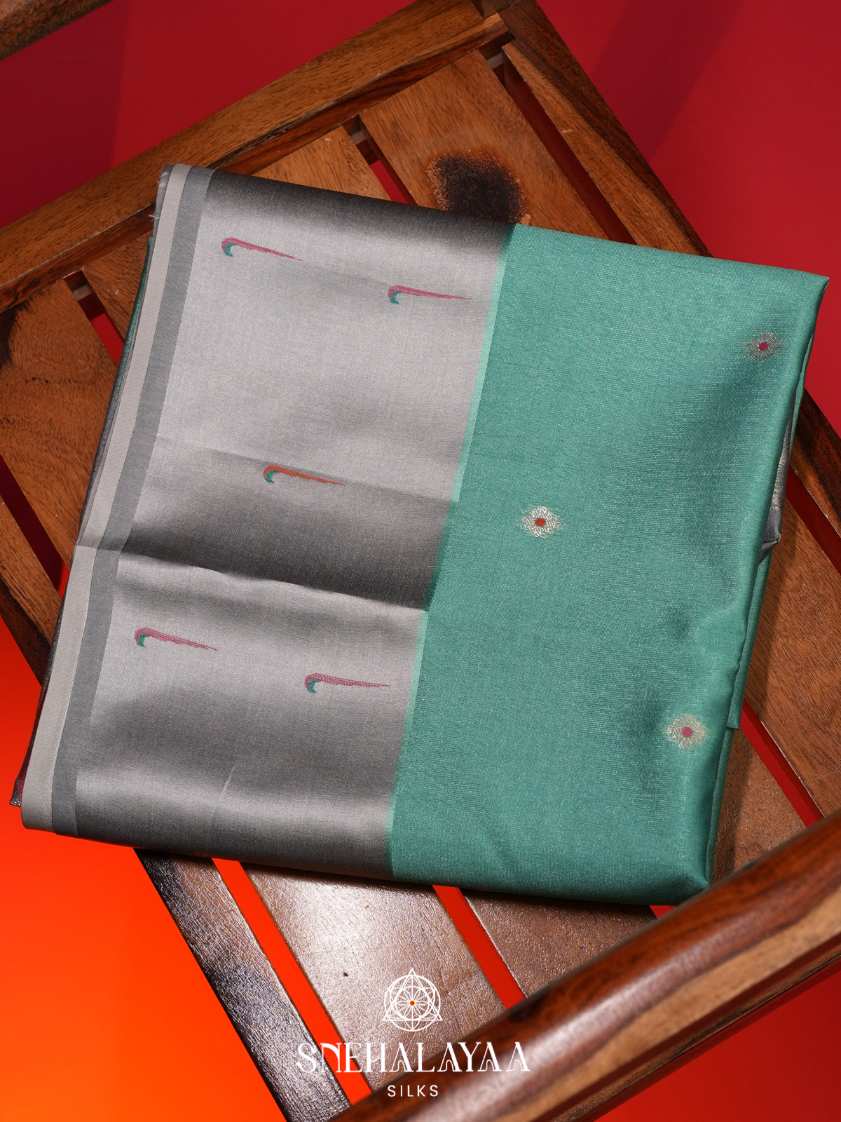 Teal Green Jute Saree