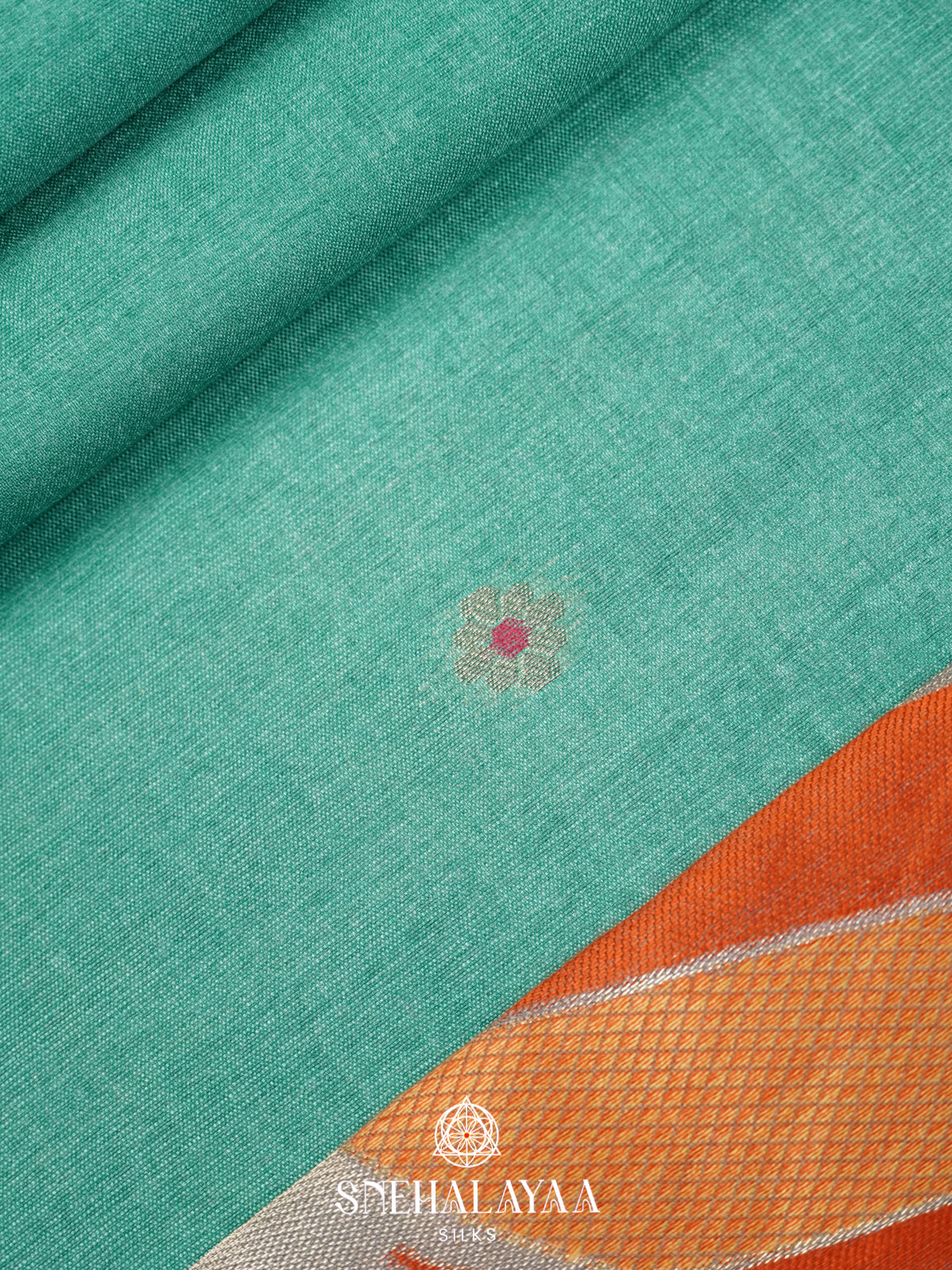 Teal Green Jute Saree