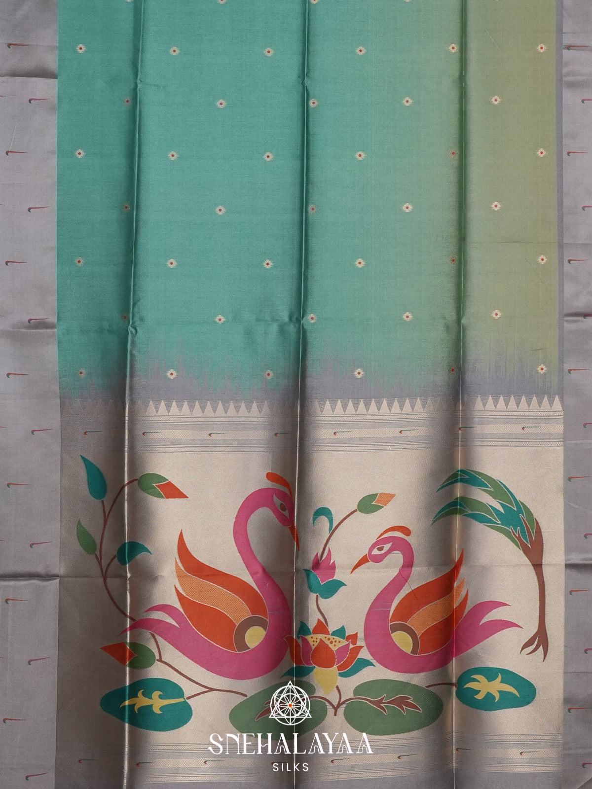 Teal Green Jute Saree
