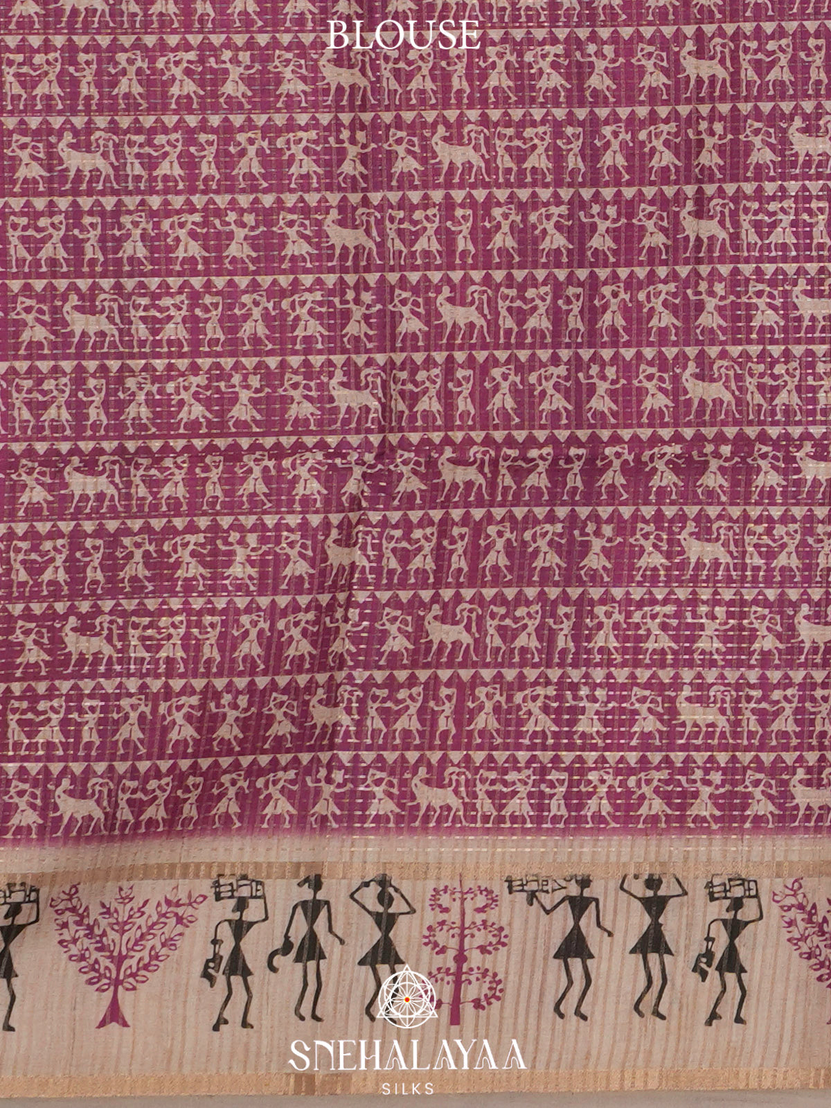 Magenta Tussar Saree