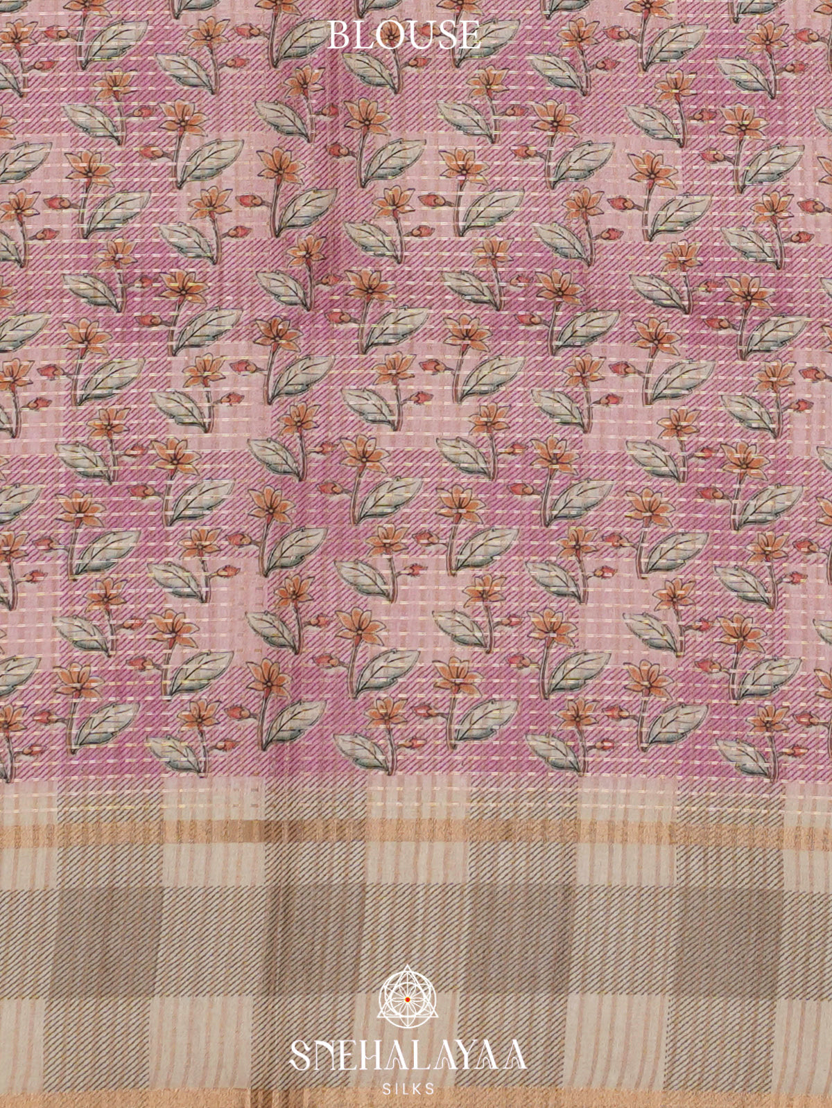 Mauve Pink Tussar Saree