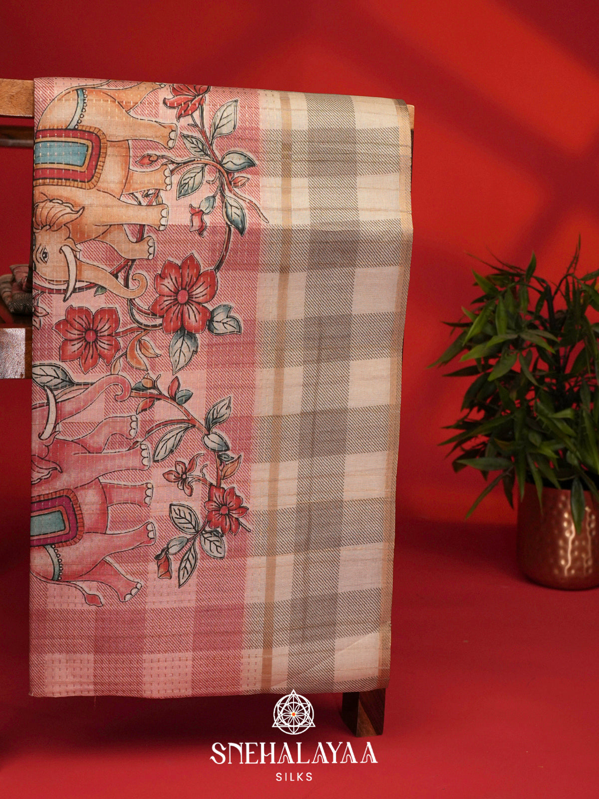 Mauve Tussar Saree