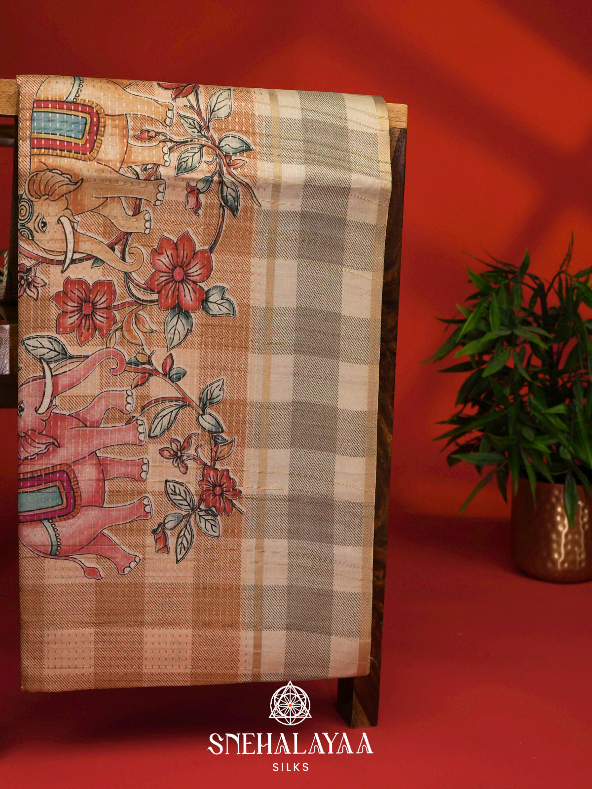 Sandal Tussar Saree