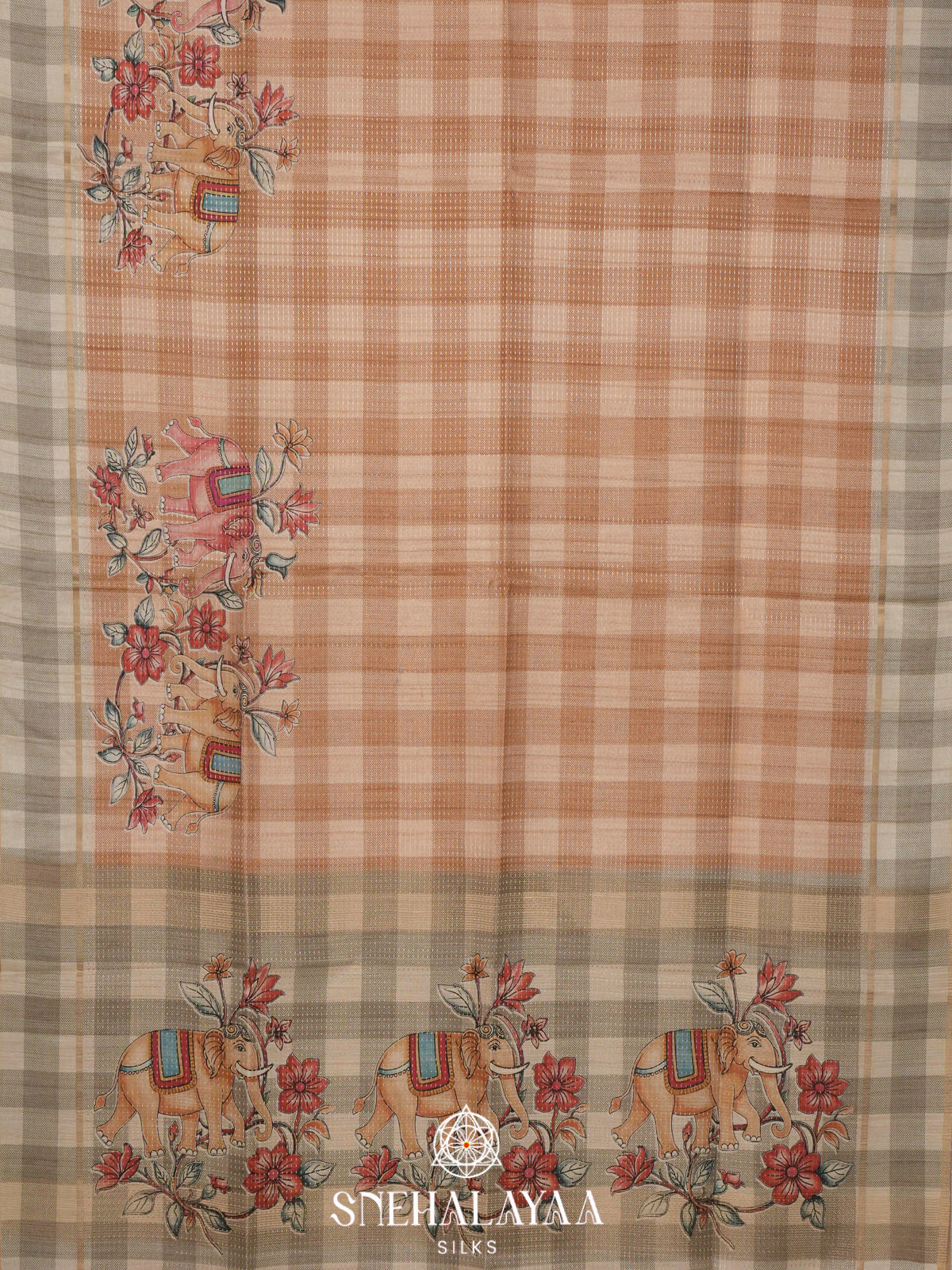 Sandal Tussar Saree