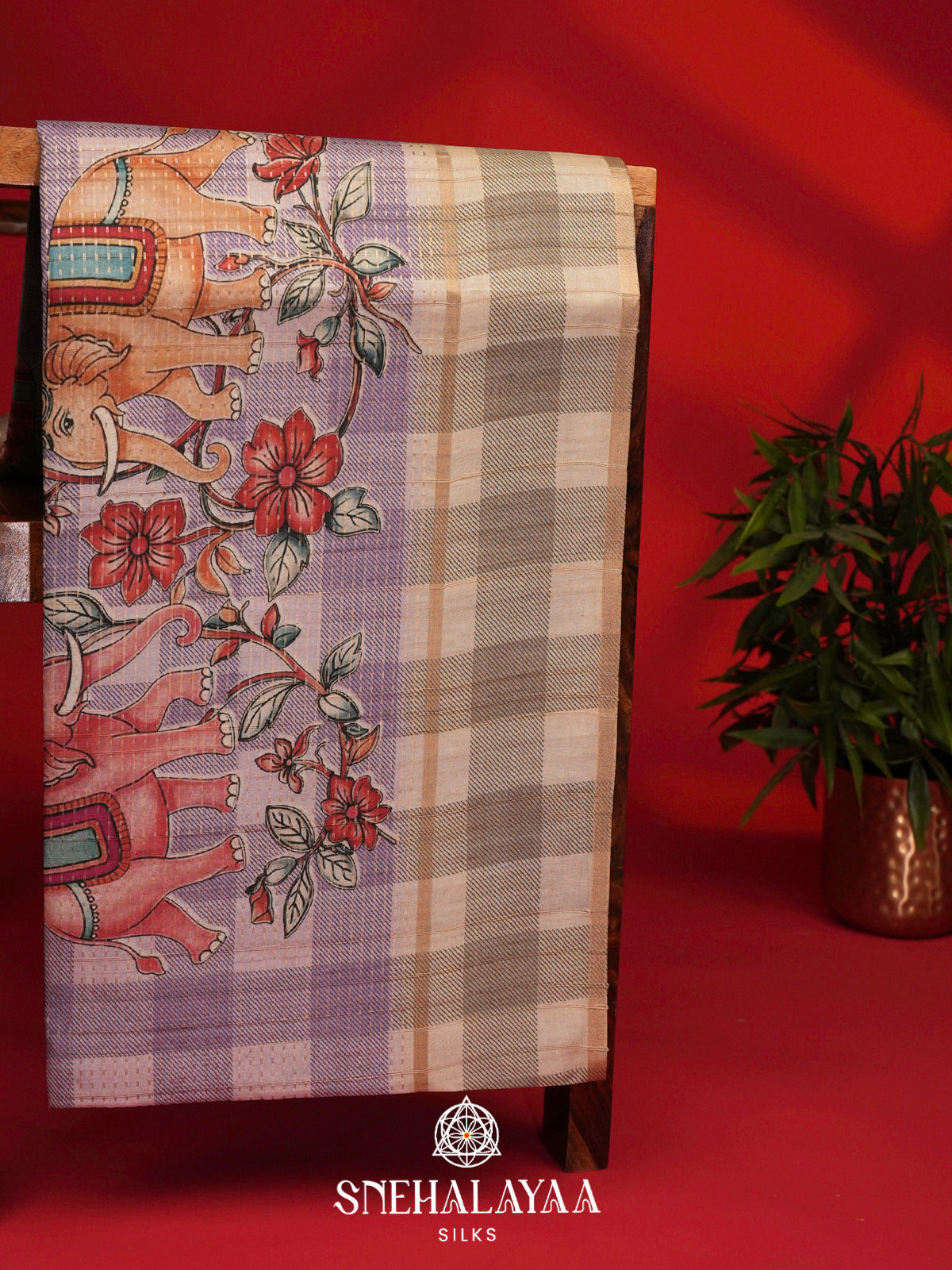 Lilac Tussar Saree