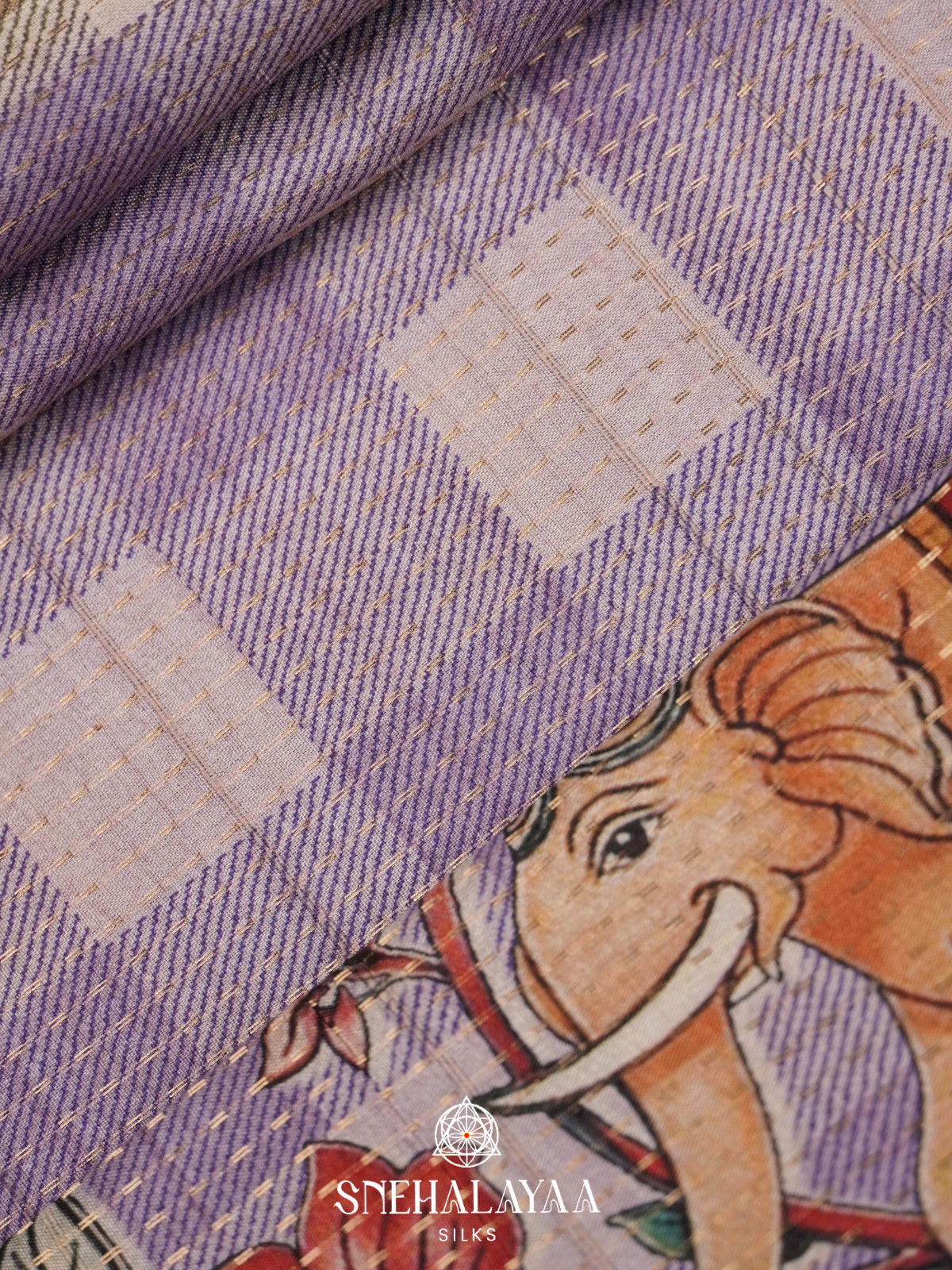 Lilac Tussar Saree