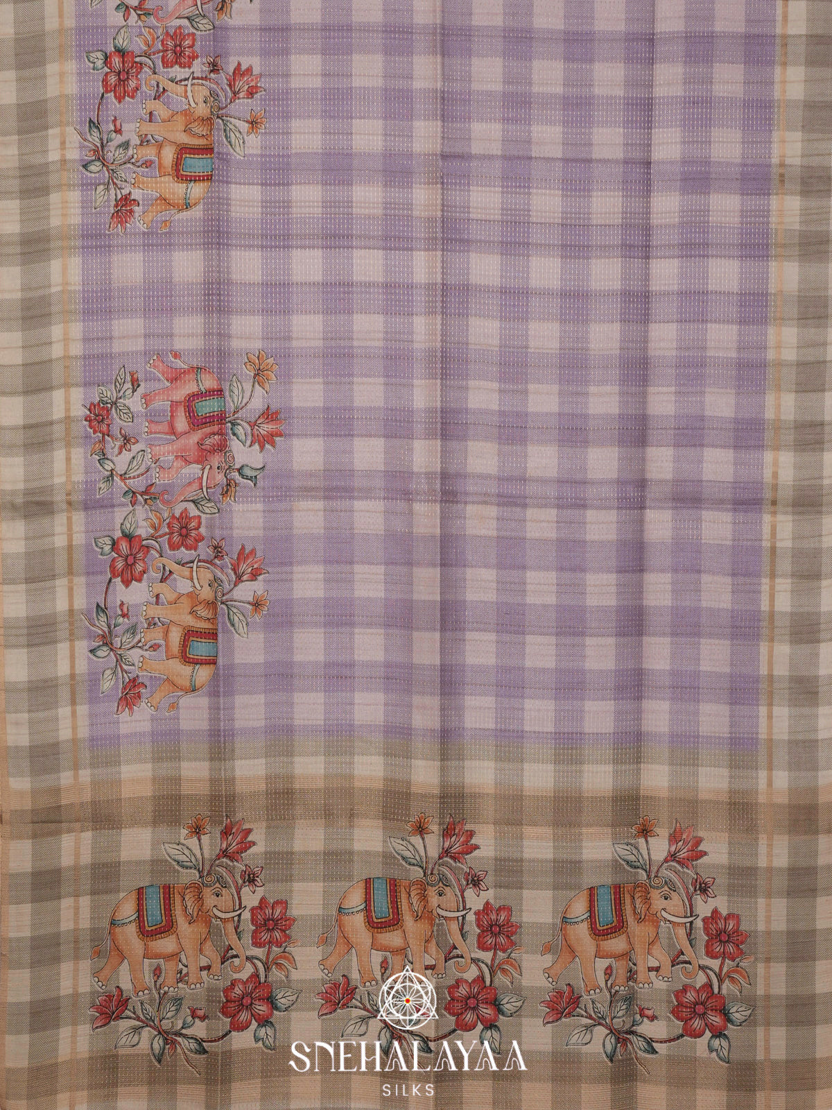 Lilac Tussar Saree