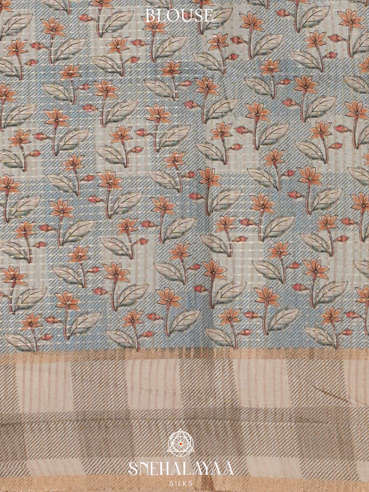 Aqua Blue Tussar Saree