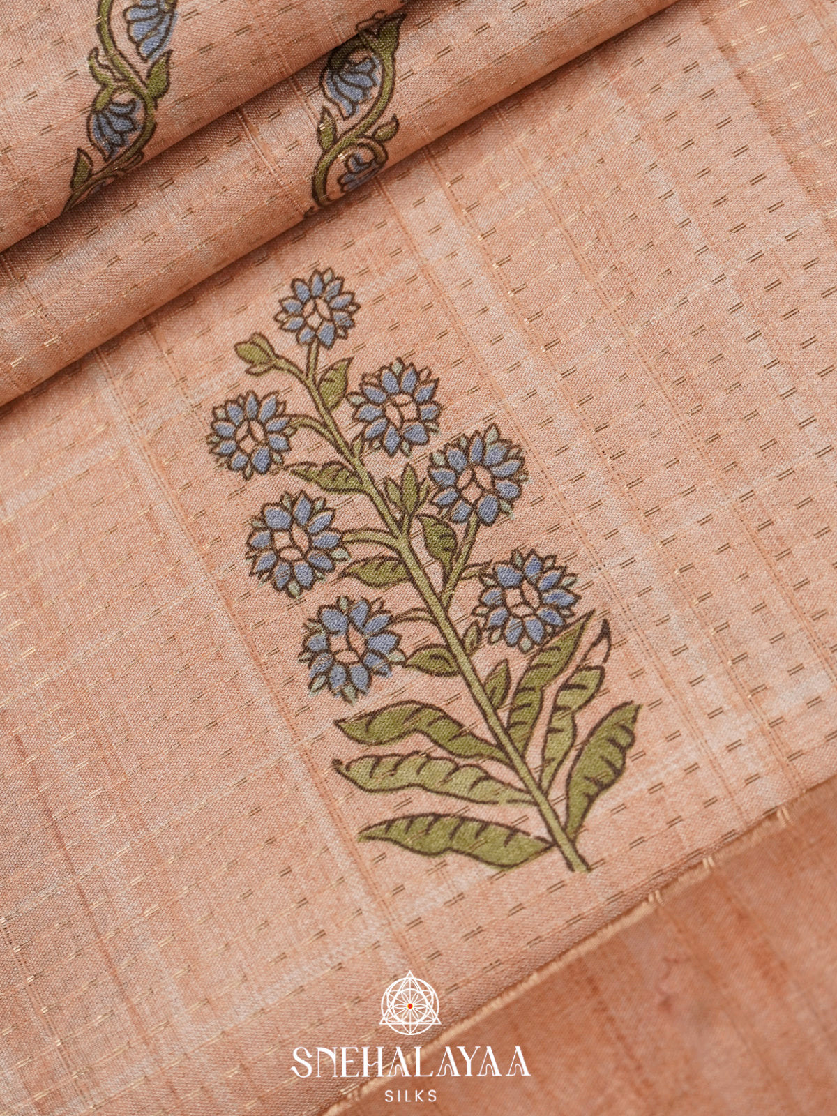 Pale Orange Tussar Saree