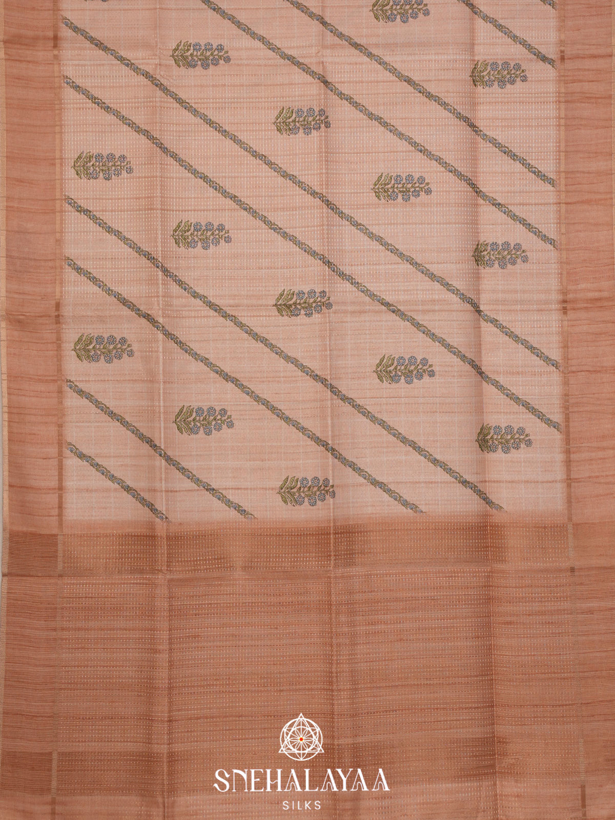Pale Orange Tussar Saree