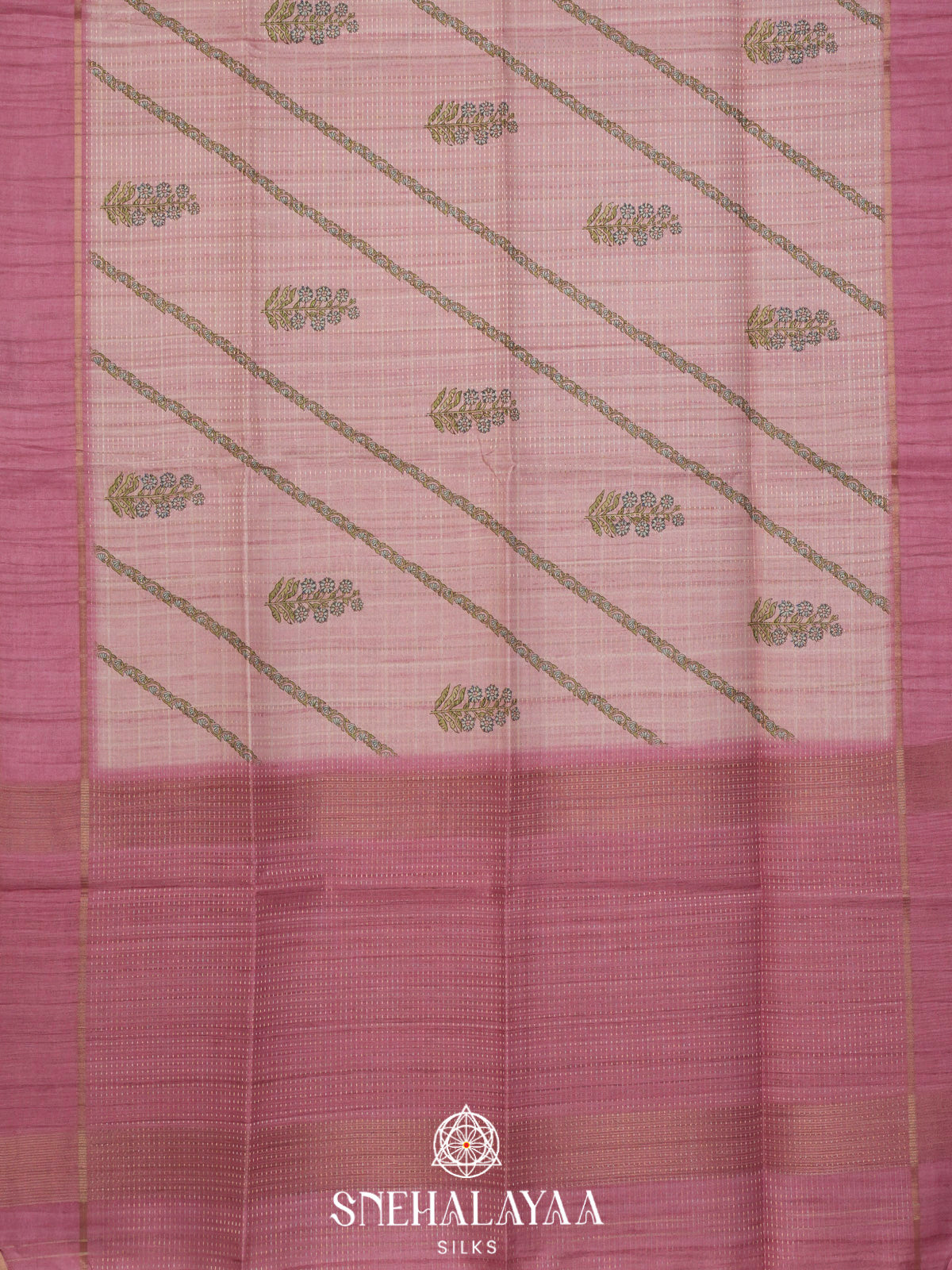 Pale Pink Tussar Saree