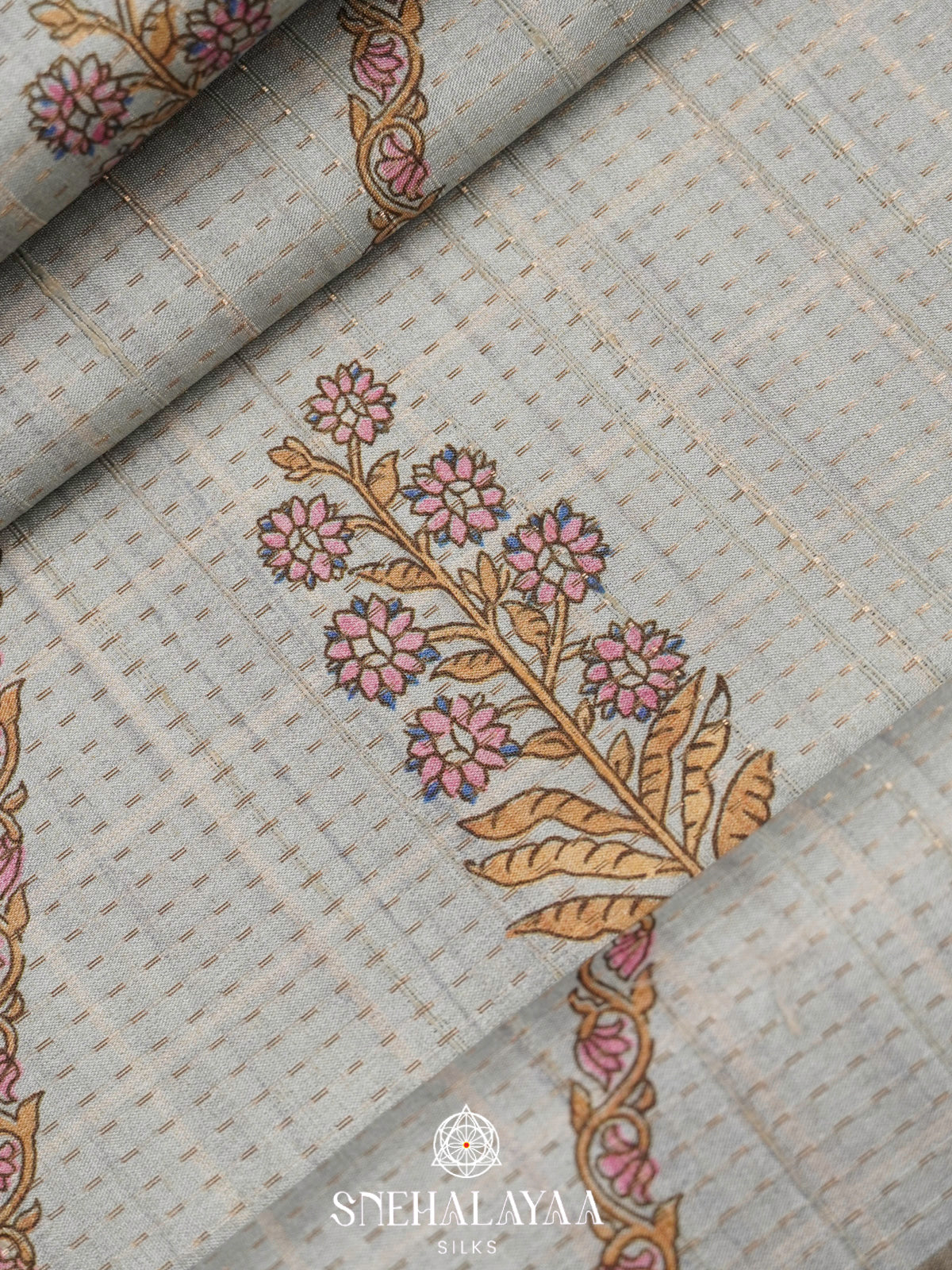 Pale Blue Tussar Saree