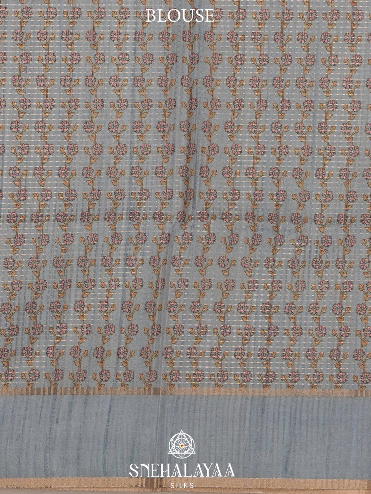 Pale Blue Tussar Saree
